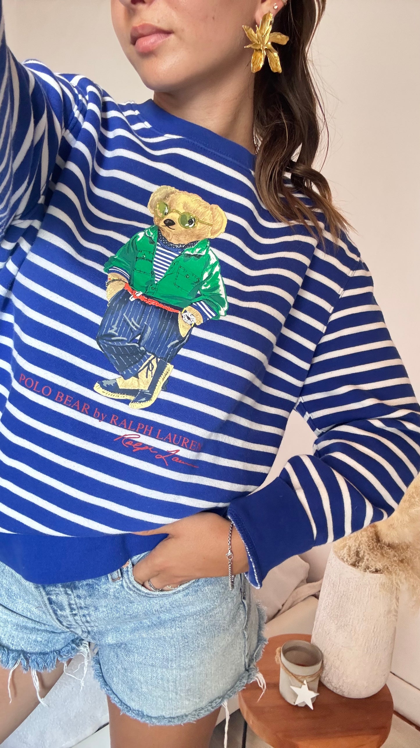 Pull marinière nounours Ralph Lauren - M