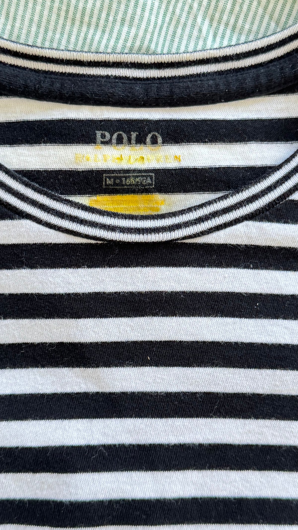 T-shirt à rayures noir et blanc Ralph Lauren - M