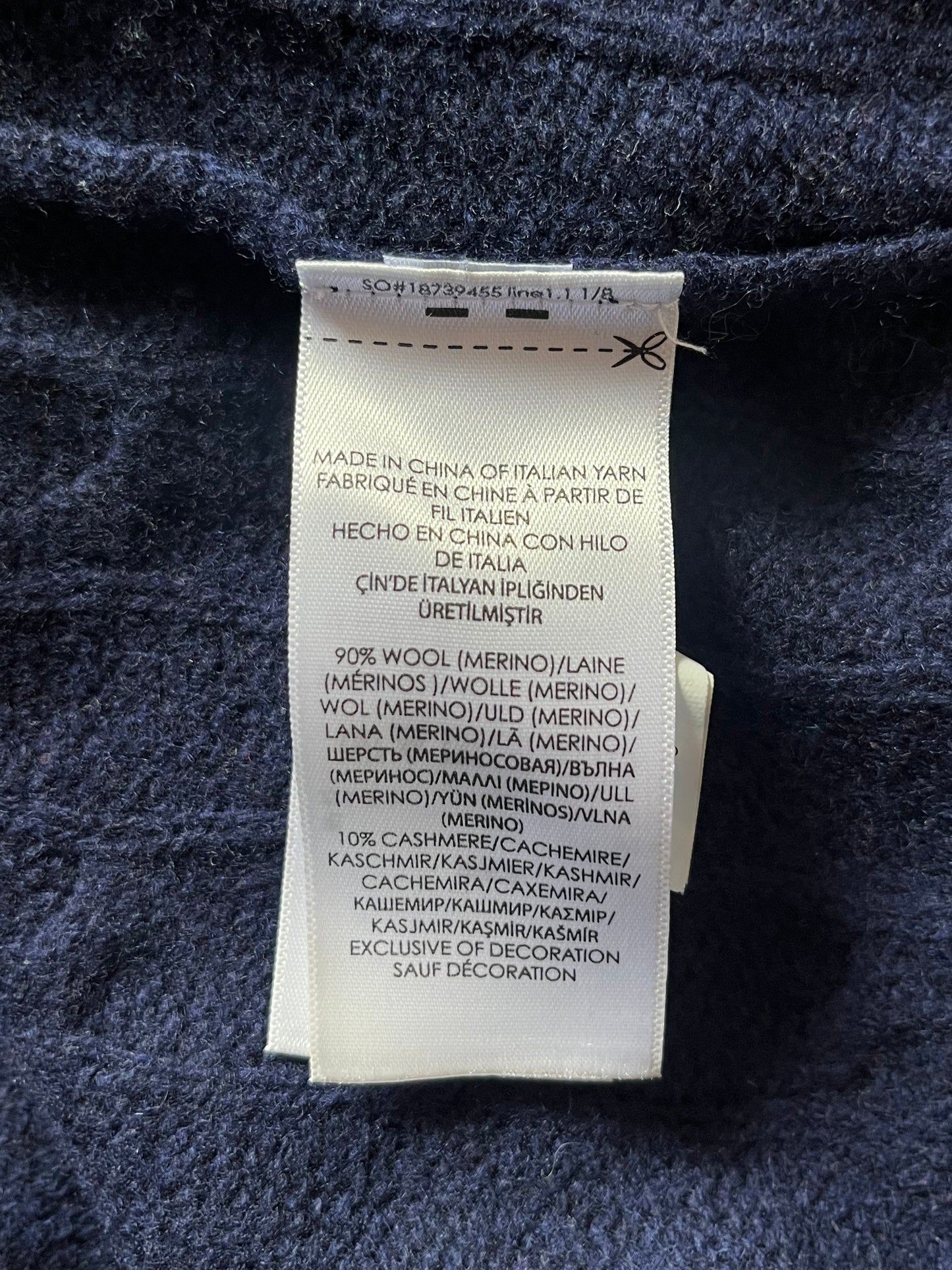 Pull torsadé laine et cachemire marine Ralph Lauren - S
