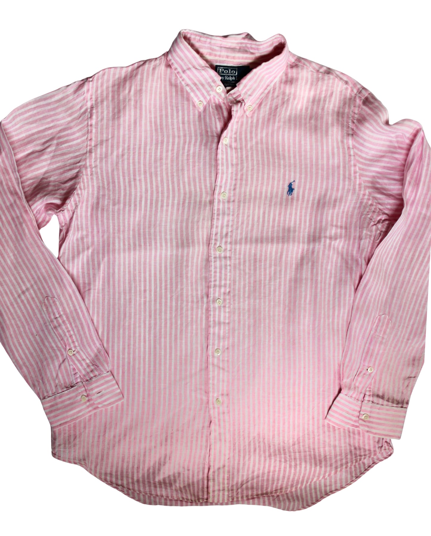 Chemise en lin à rayures roses et blanches - L