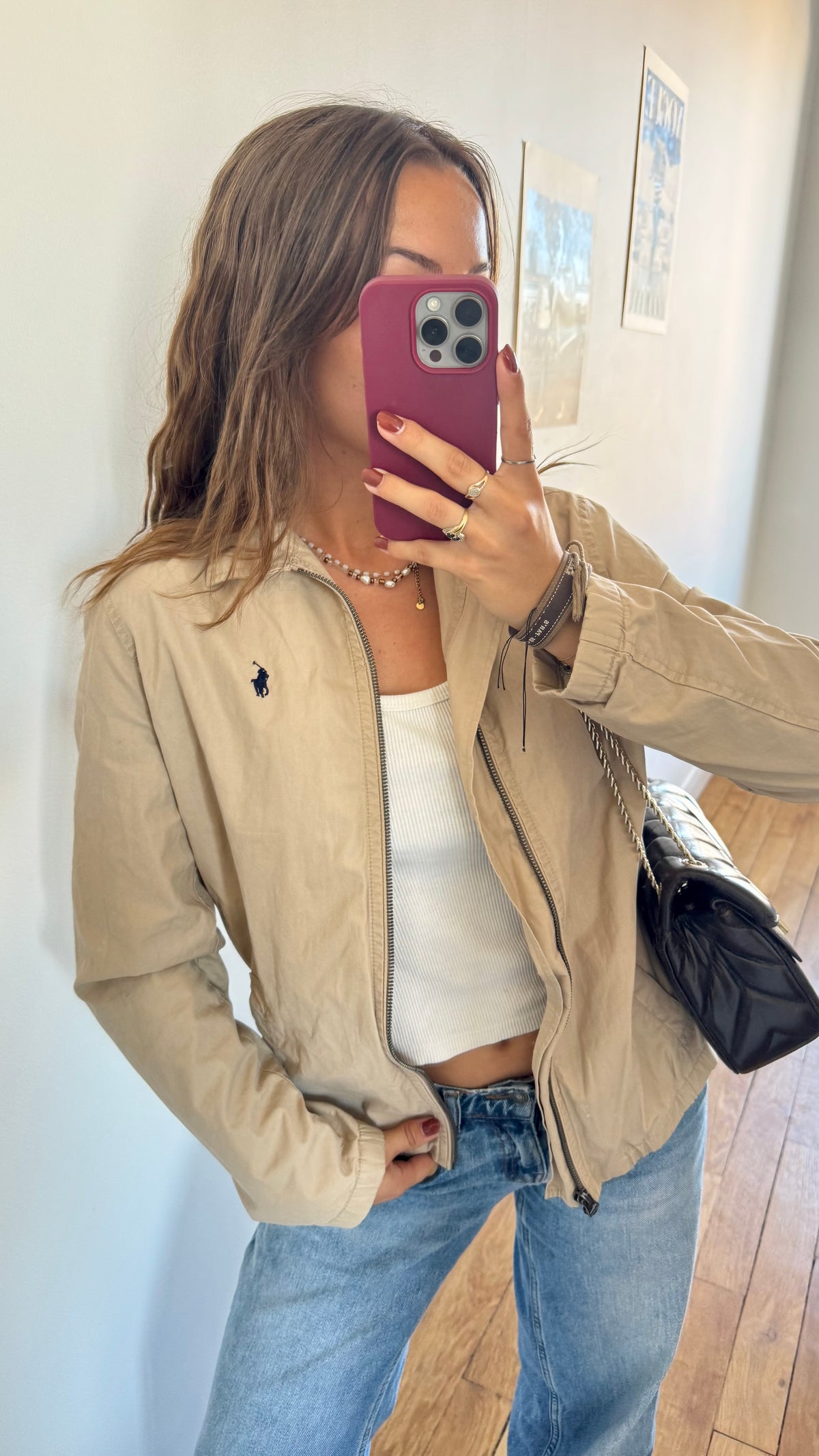 Veste toile de coton beige Ralph Lauren - S