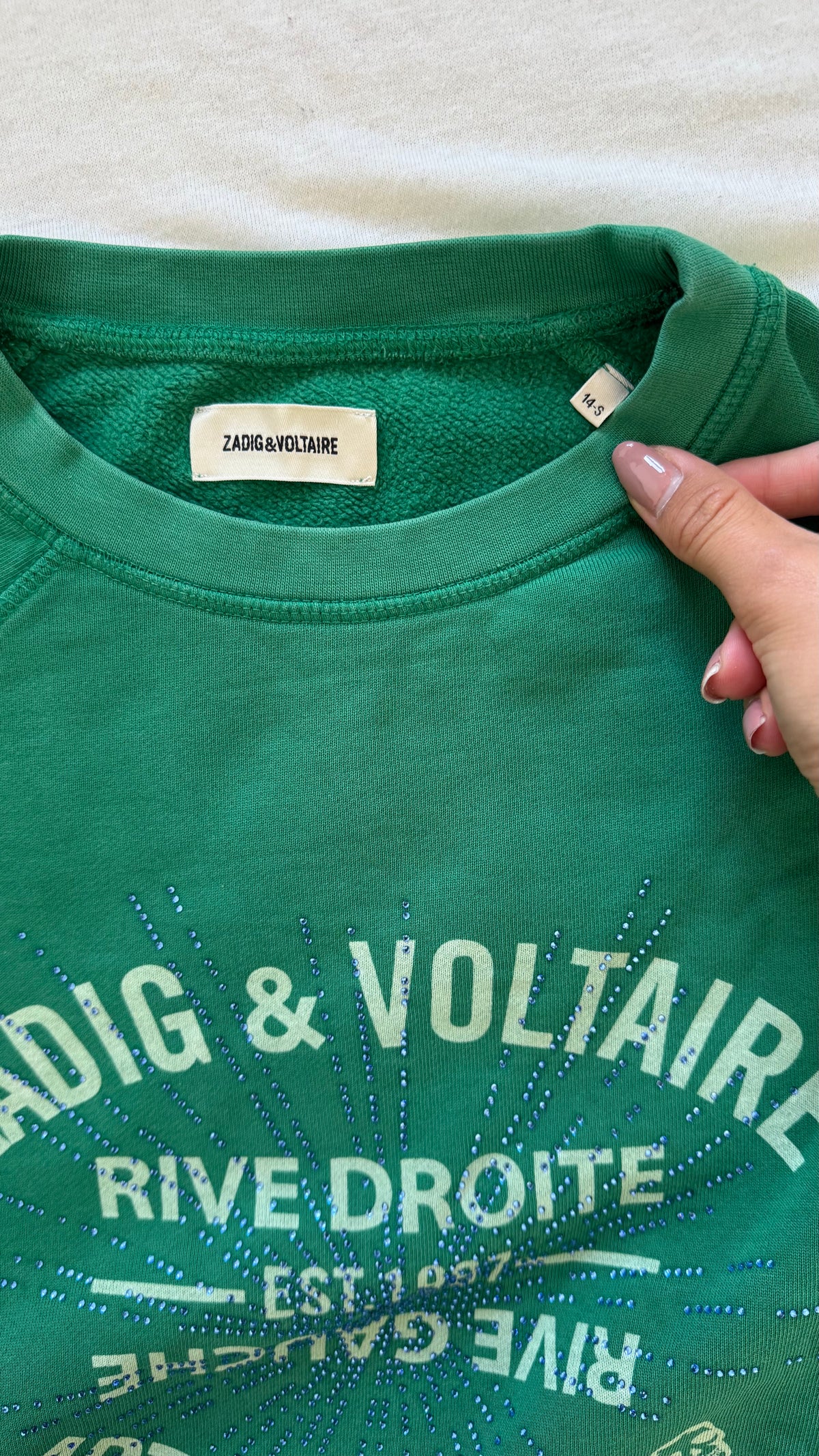 Sweat col rond vert Zadig & Voltaire - XS