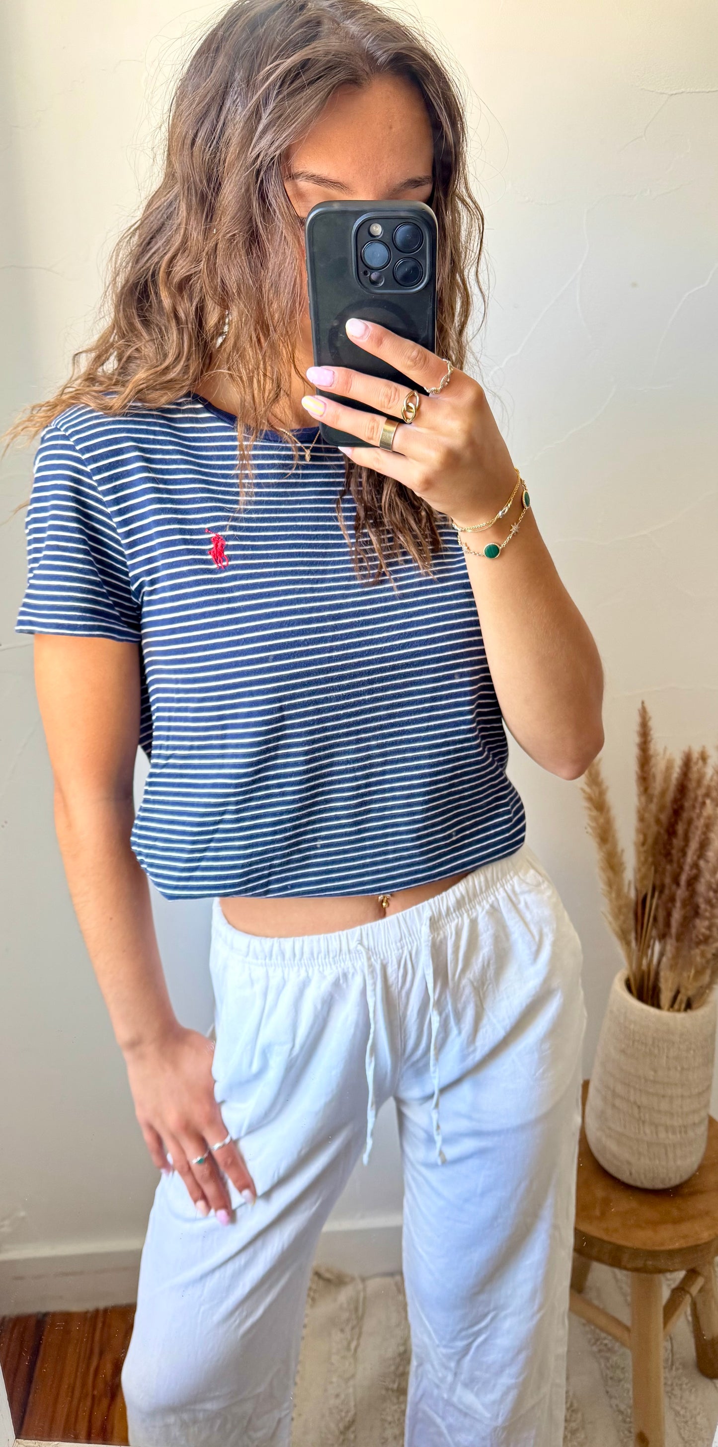 T-shirt rayé marine Ralph Lauren - M