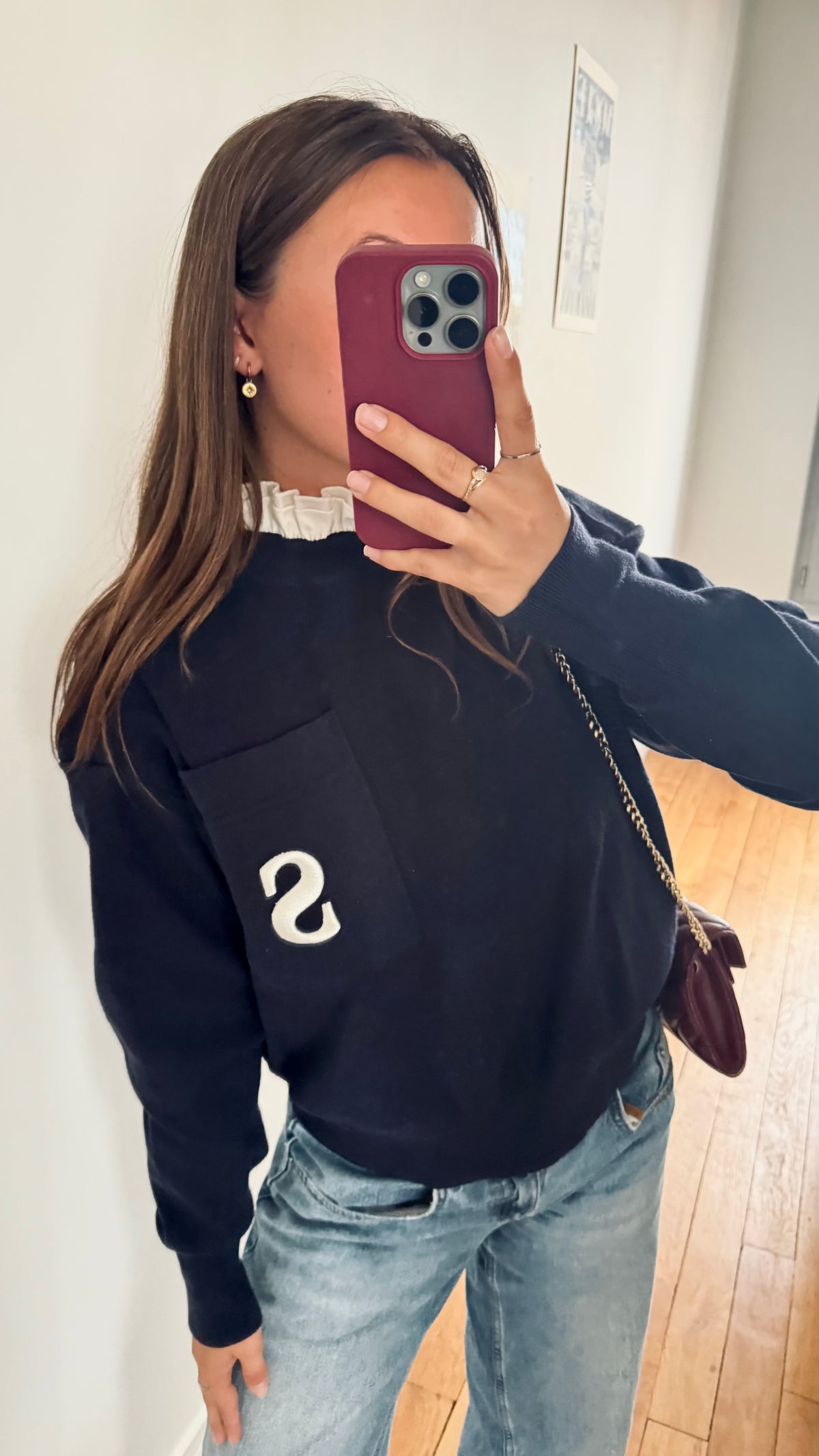 Pull marine à col Sandro - S