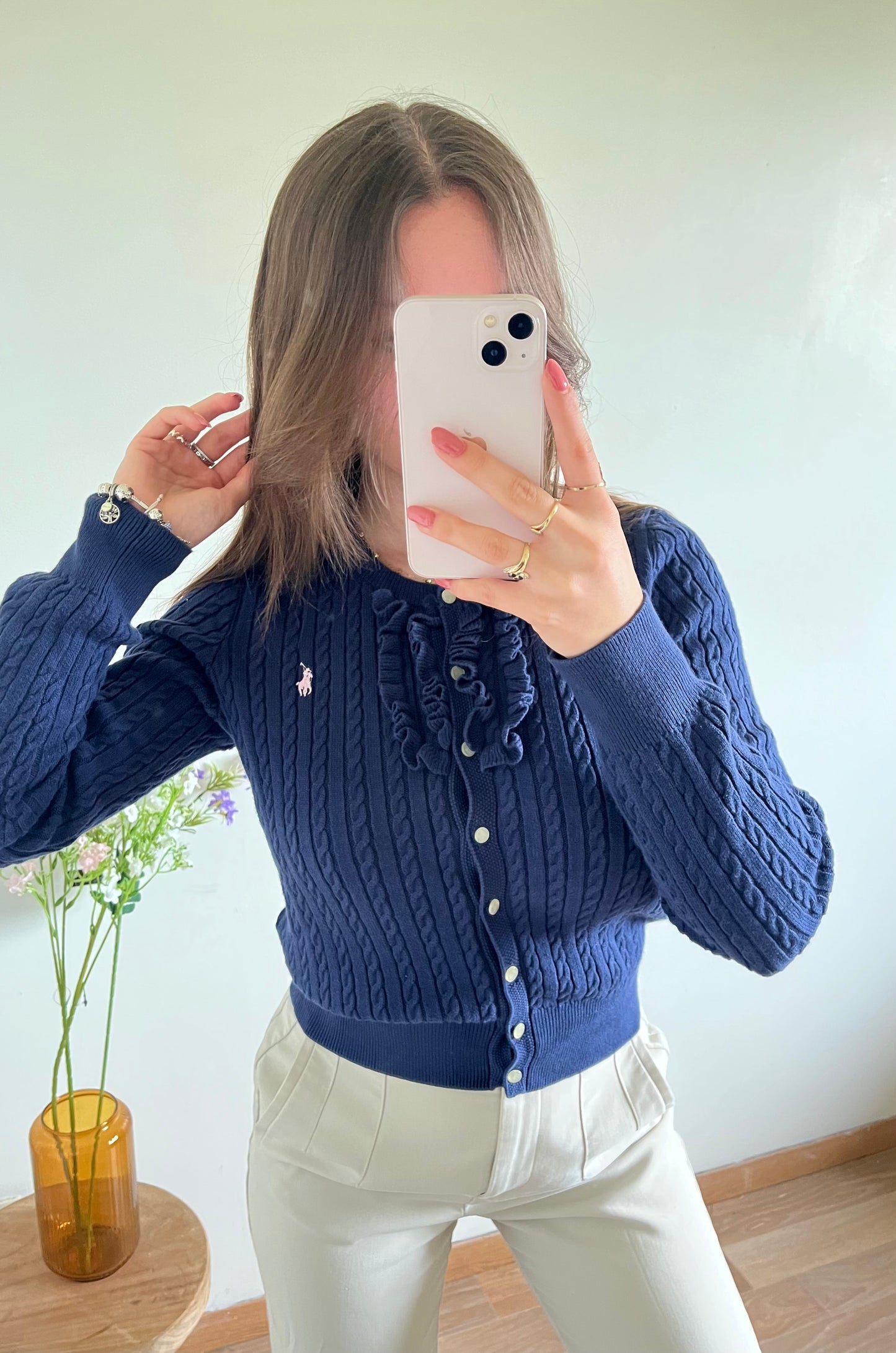 Pull torsadé bleu marine Ralph Lauren - XS