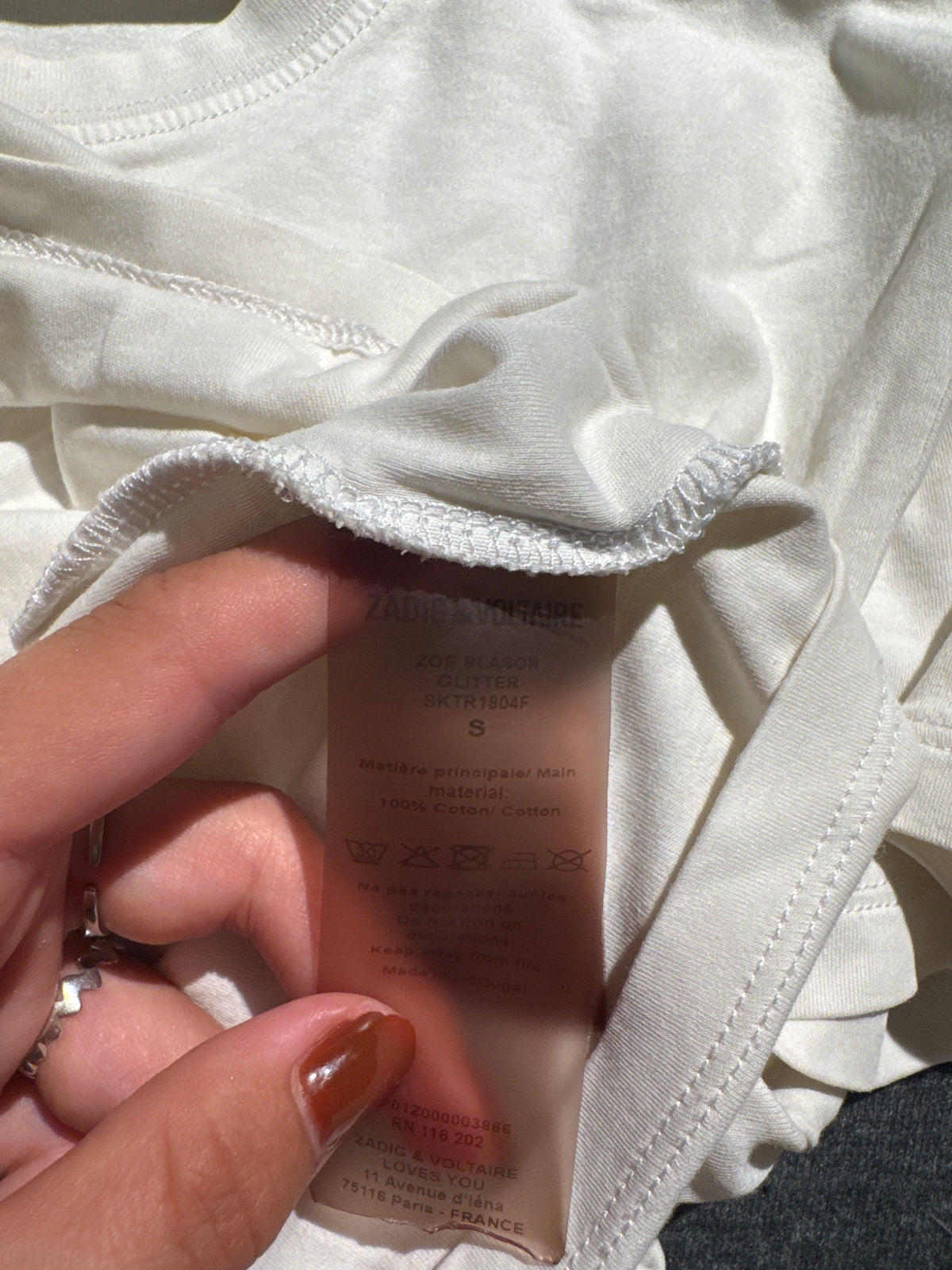 T-shirt blanc et doré Zadig & Voltaire - S