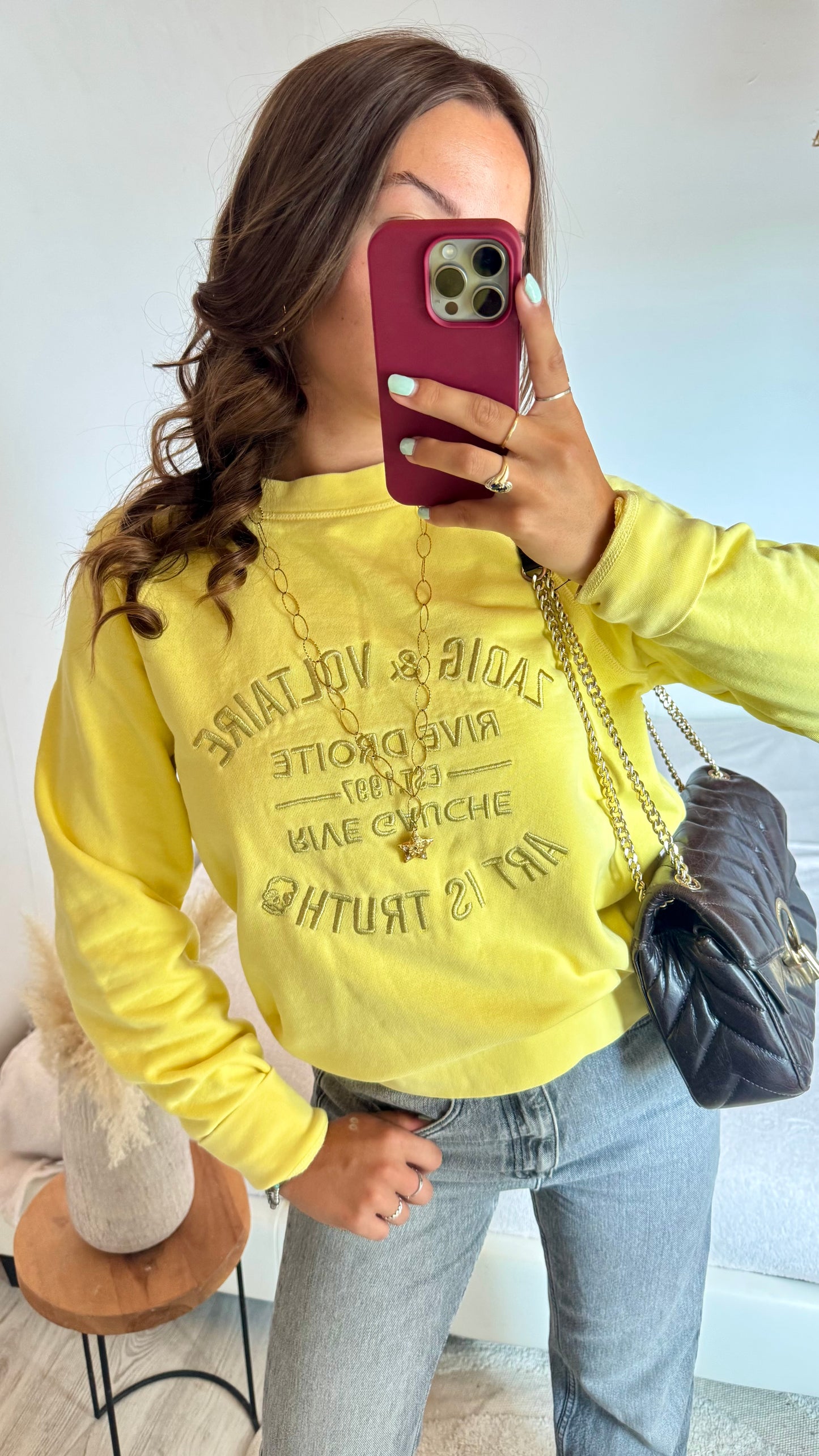 Sweat col rond jaune Zadig & Voltaire - M