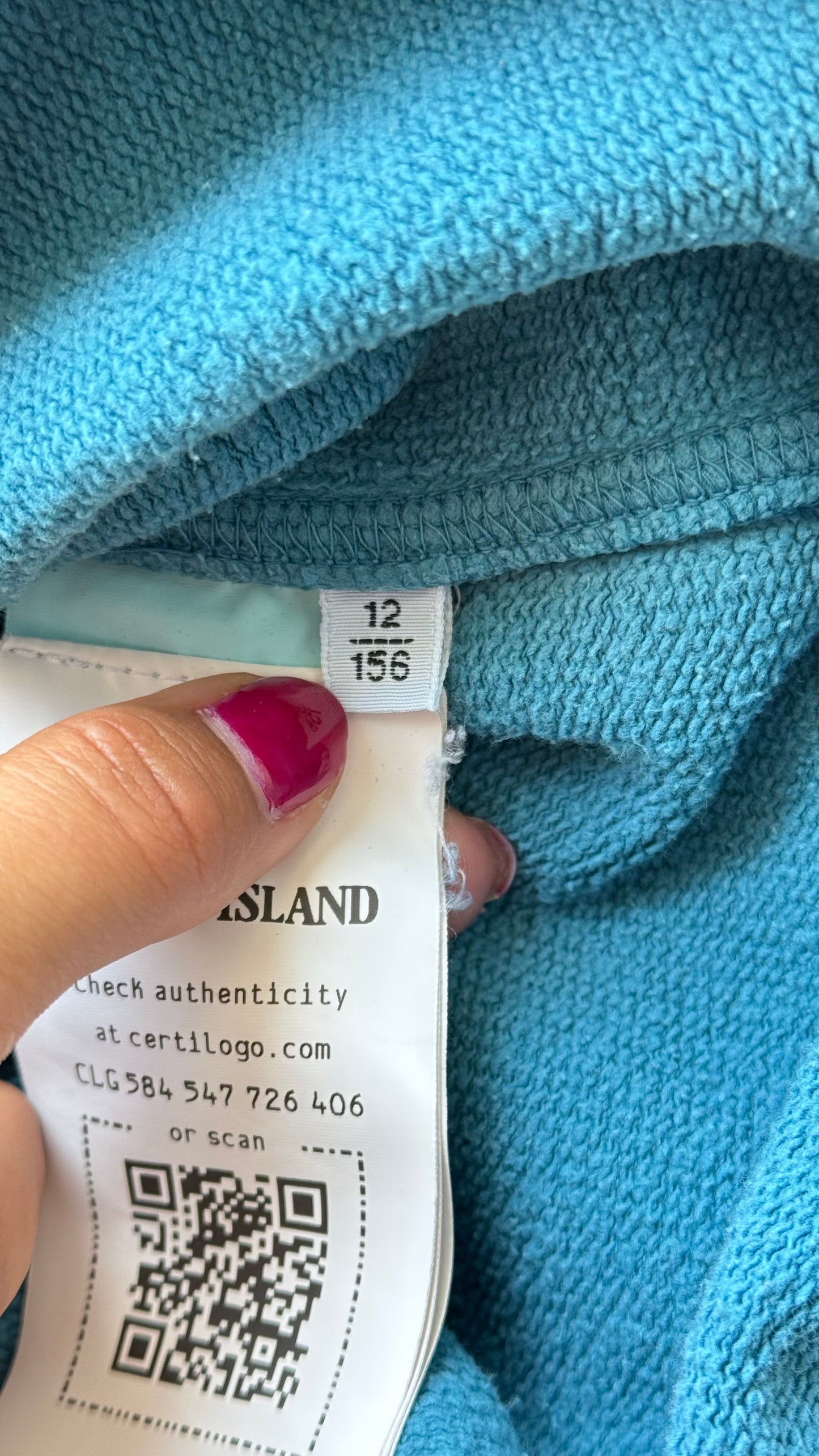 Pull col rond bleu Stone Island - S