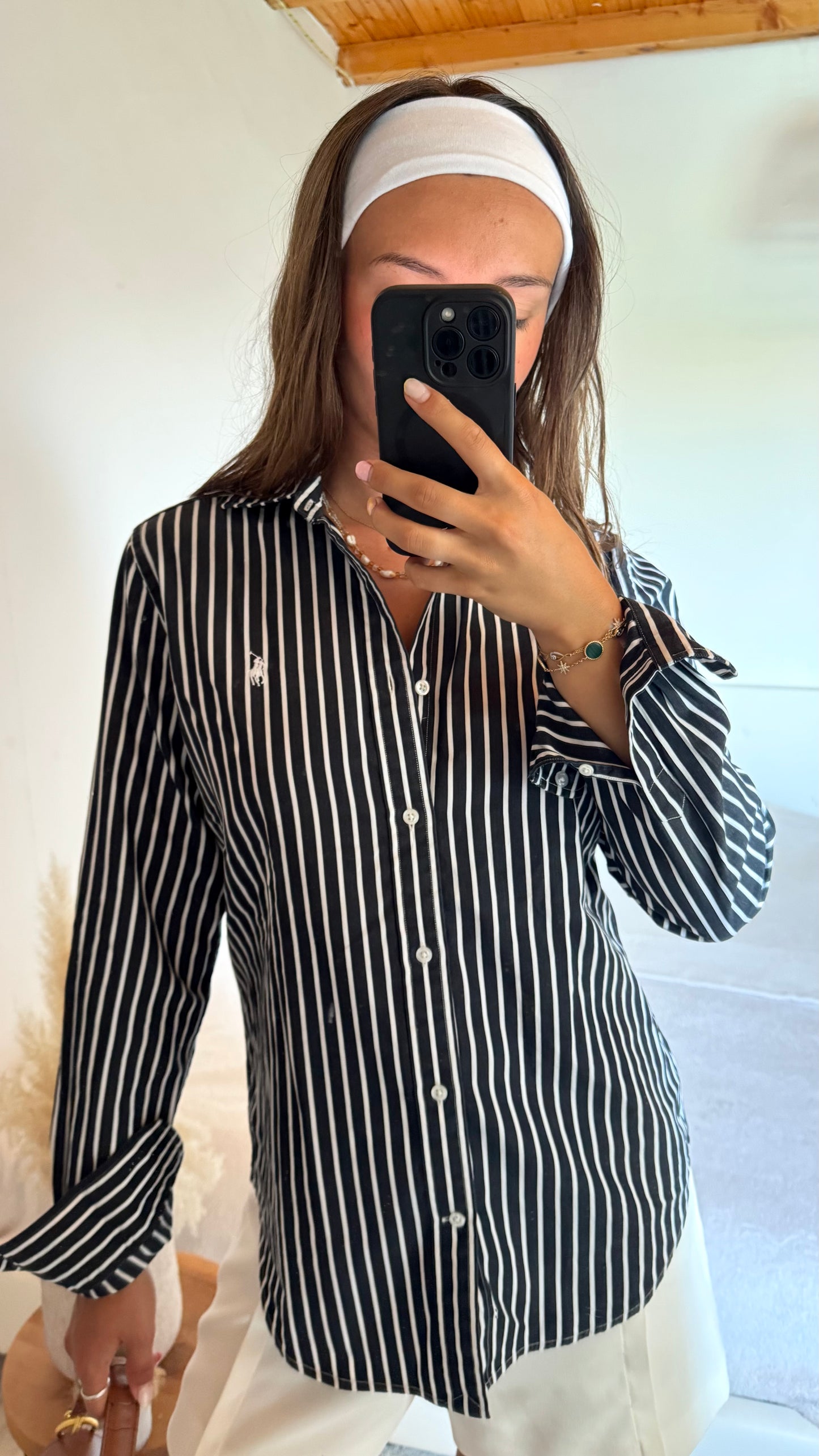 Chemise noire à rayures Ralph Lauren - S/M