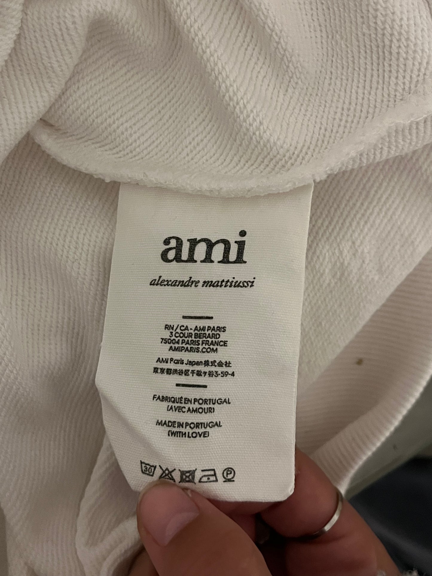 Sweat col rond blanc Ami Paris - M
