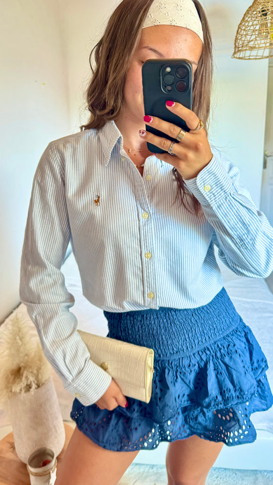 Chemise bleue rayée Ralph Lauren - S