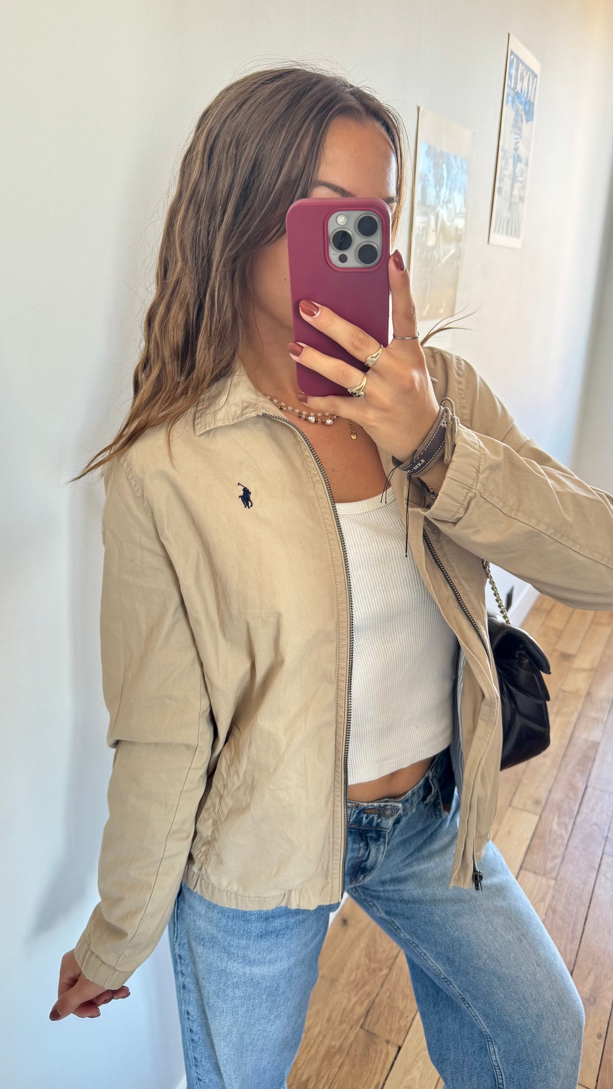Veste toile de coton beige Ralph Lauren - S