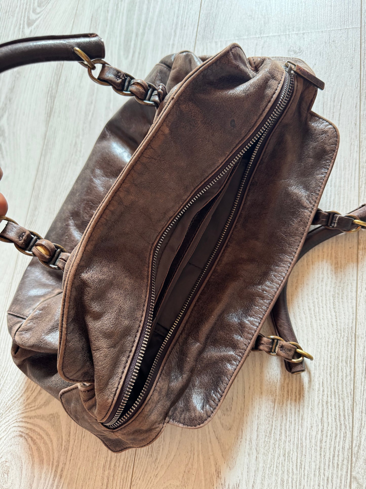 Sac en cuir marron Francesco Biasia