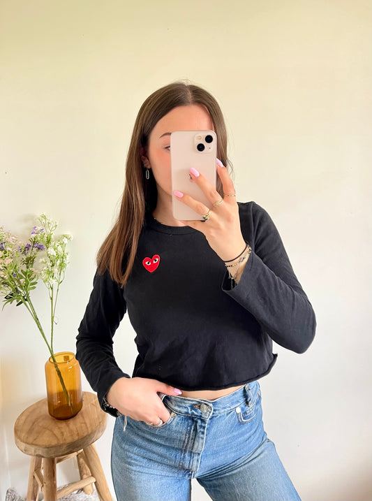 Pull crop-top noir Comme Des Garçons - XS