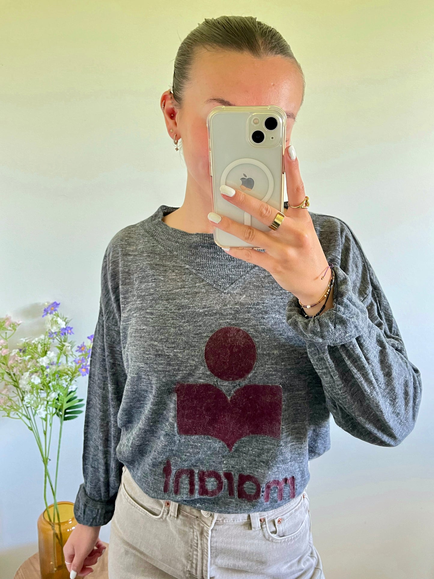 T-shirt manche longue gris Isabel Marant - M