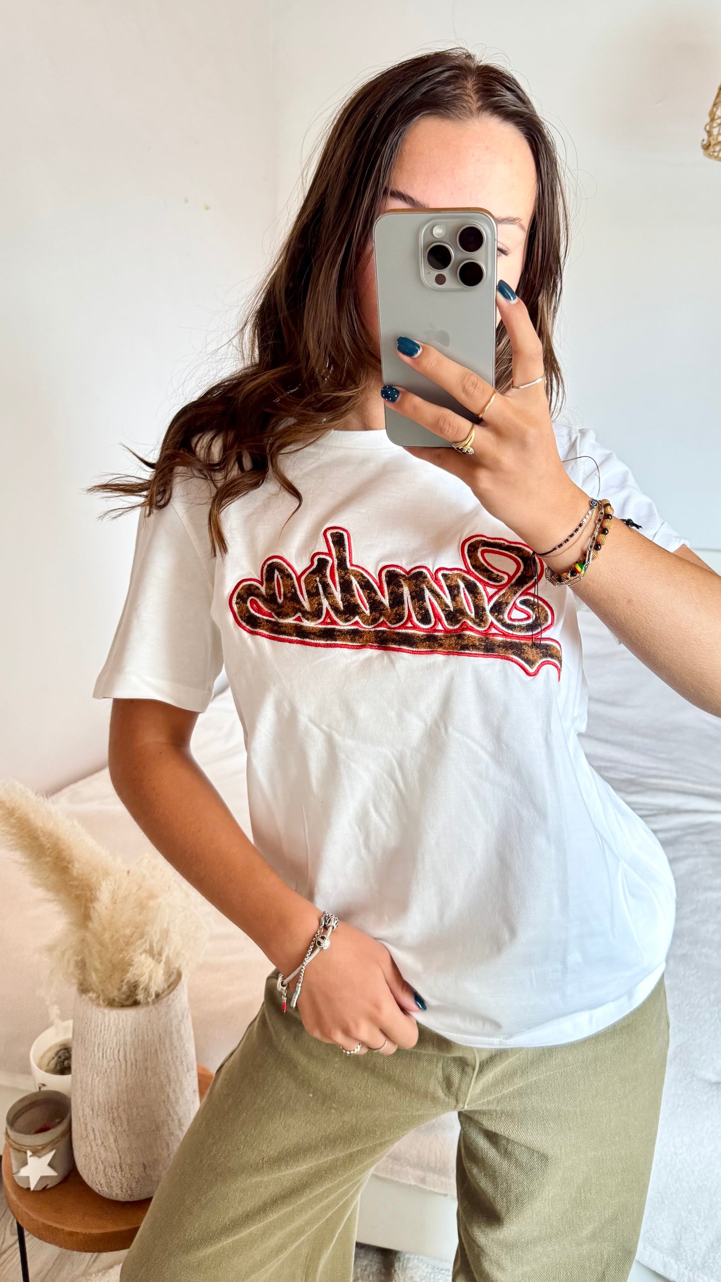 T-shirt blanc Sandro effet léopard - S