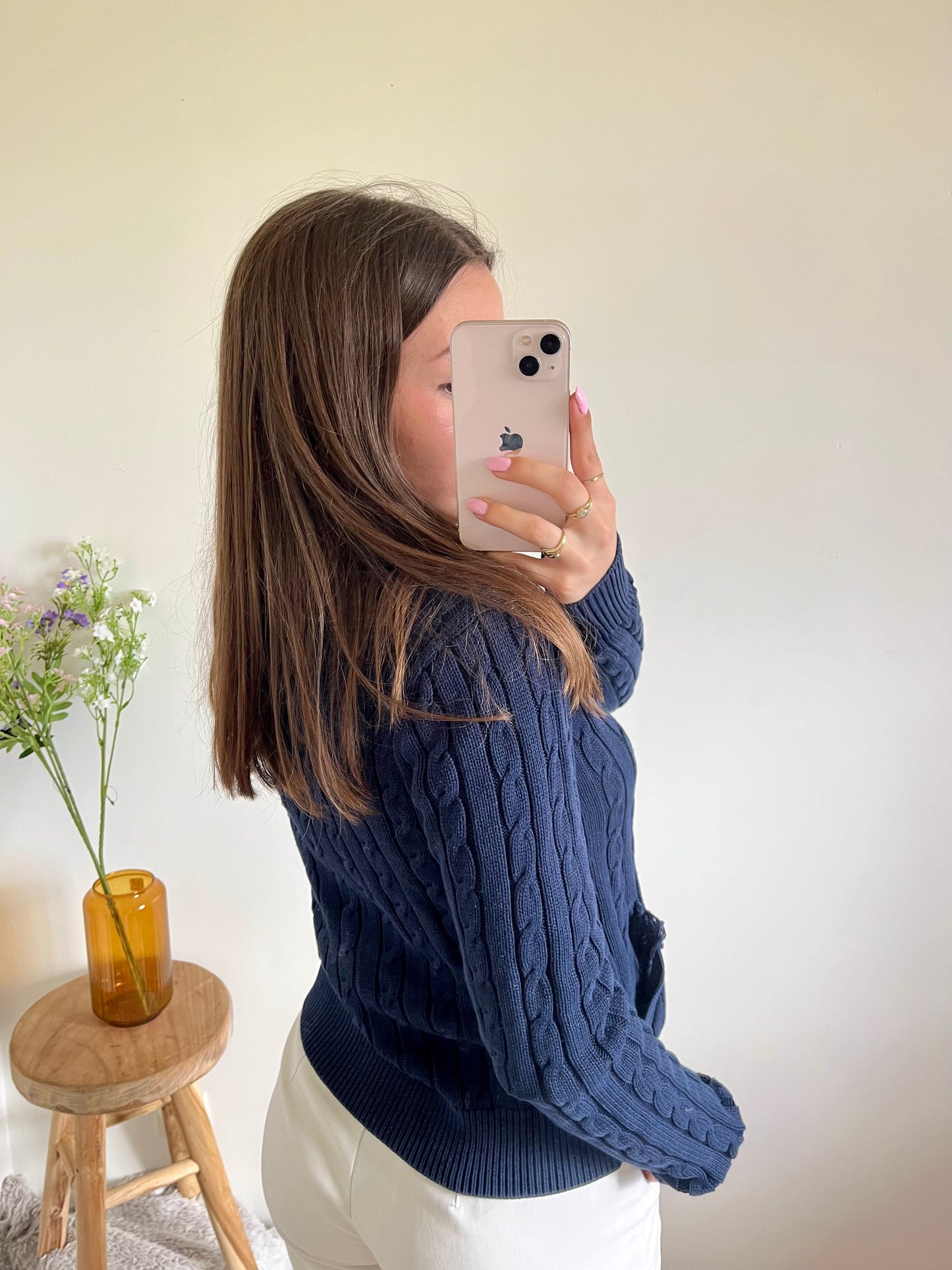 Gilet torsadé bleu marine Ralph Lauren - M