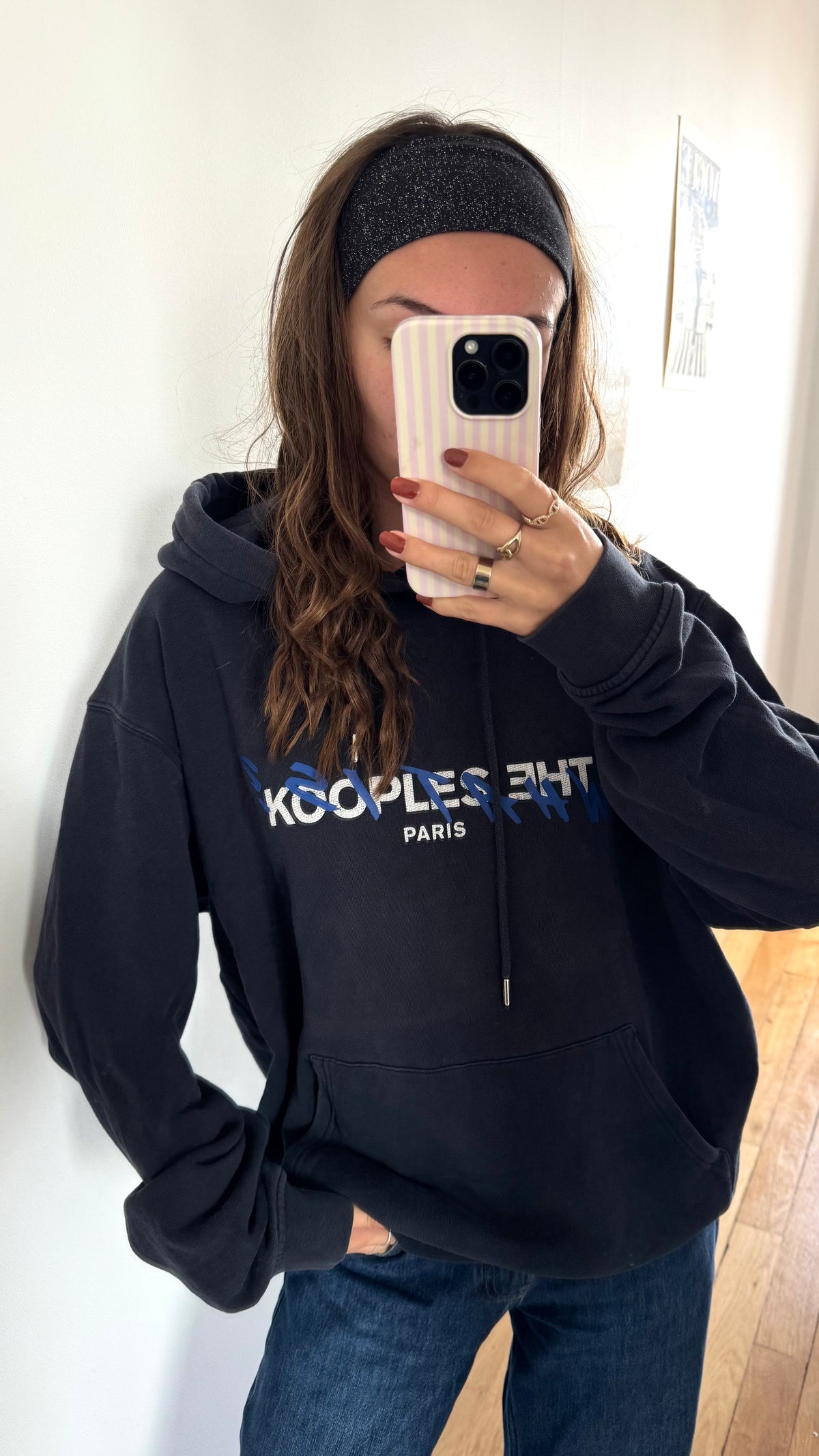 Sweat à capuche noir The Kooples - L