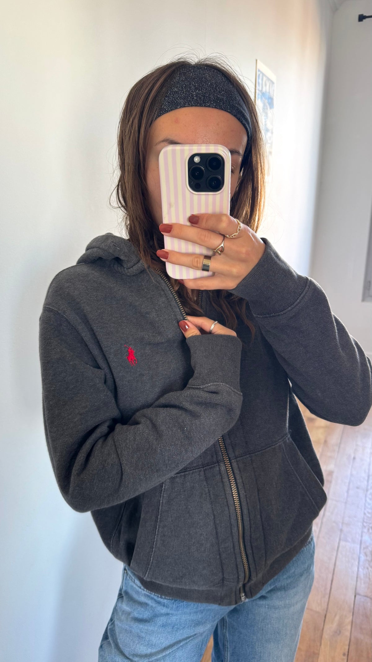 Veste à capuche grise Ralph Lauren - S