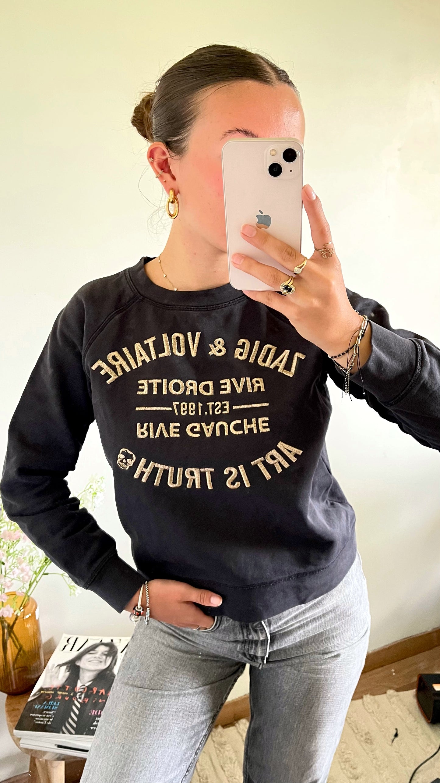 Pull col rond noir Zadig & Voltaire - S