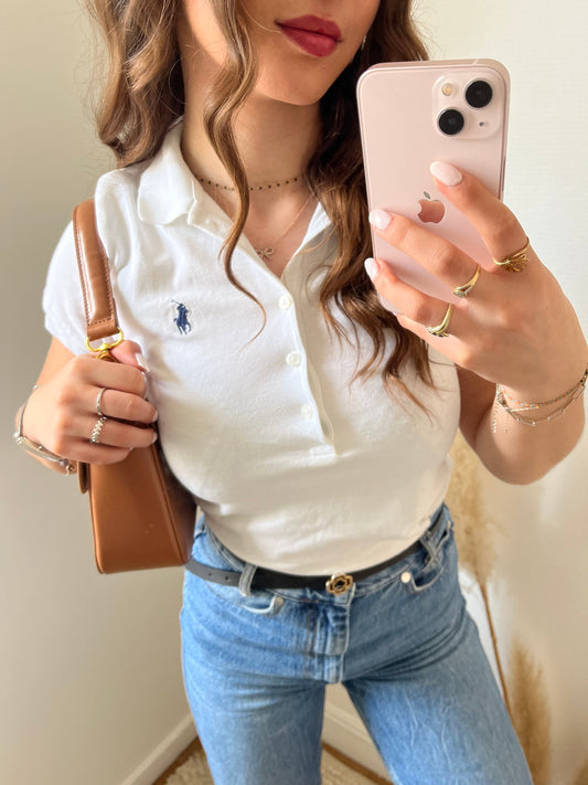 Polo manche courte blanc Ralph Lauren - M