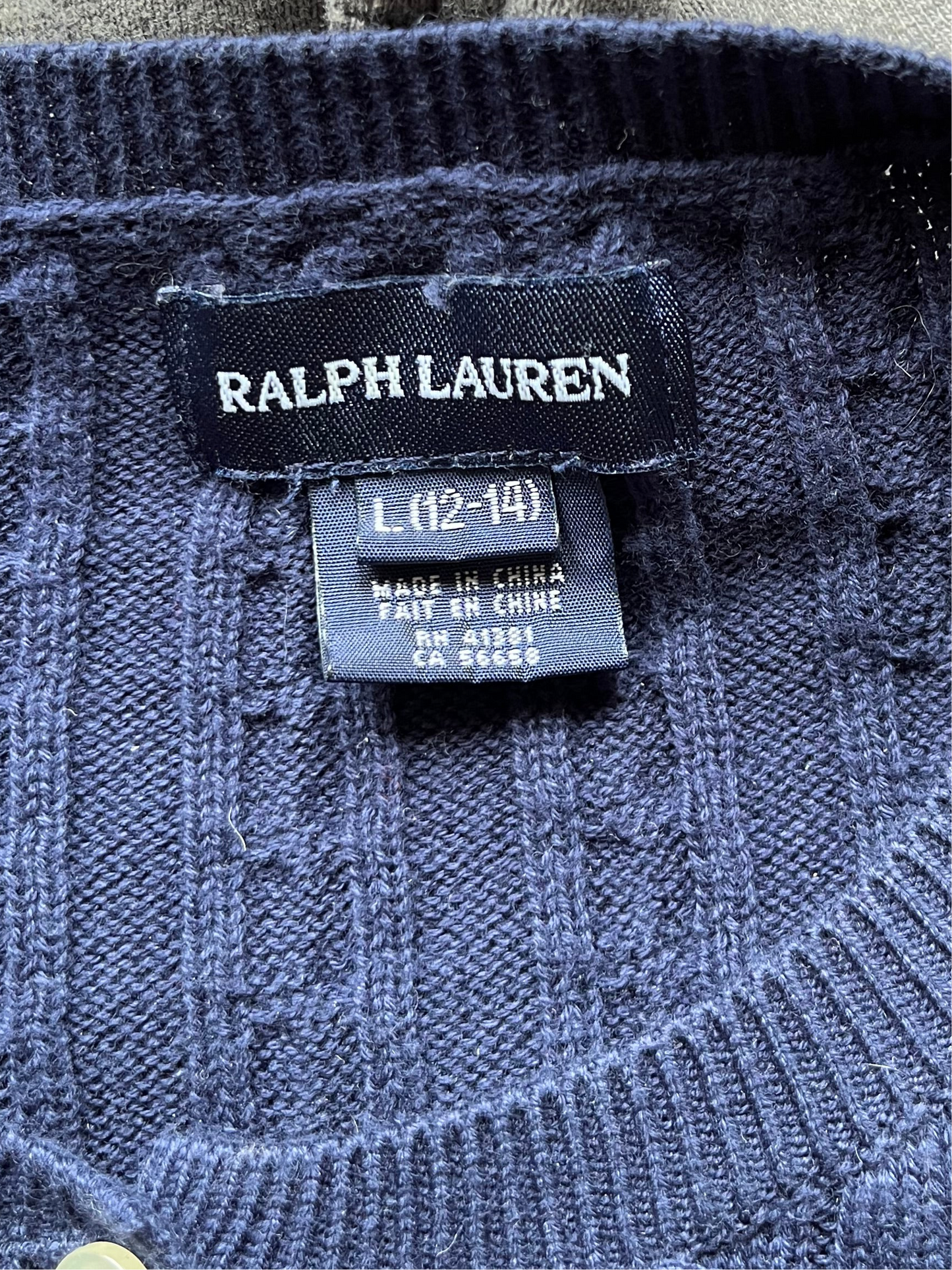 Pull torsadé bleu marine Ralph Lauren - XS