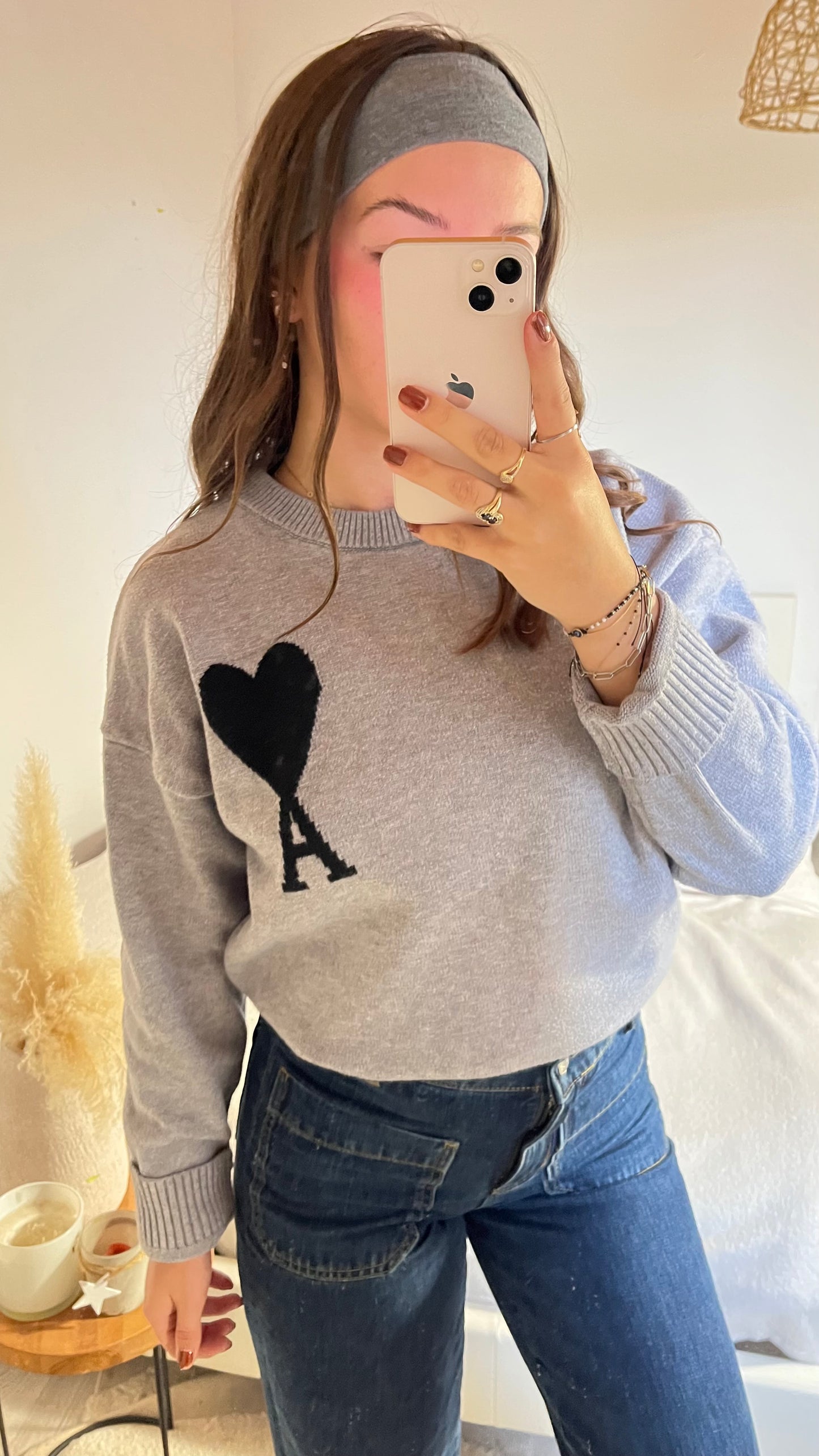 Pull en laine gris Ami Paris -