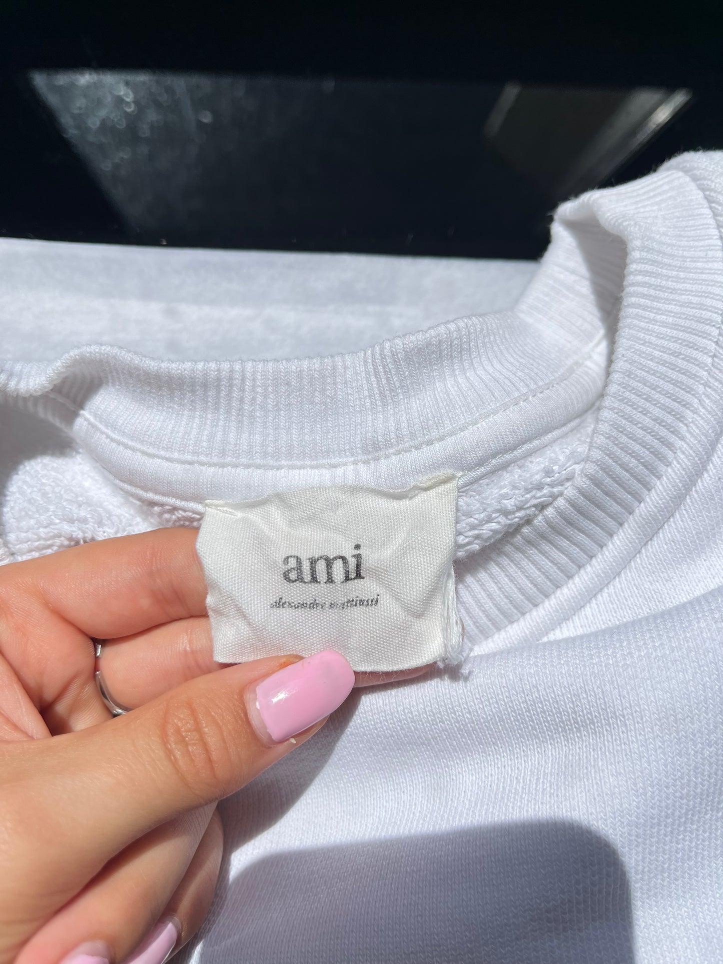 Pull col rond blanc Ami Paris - M