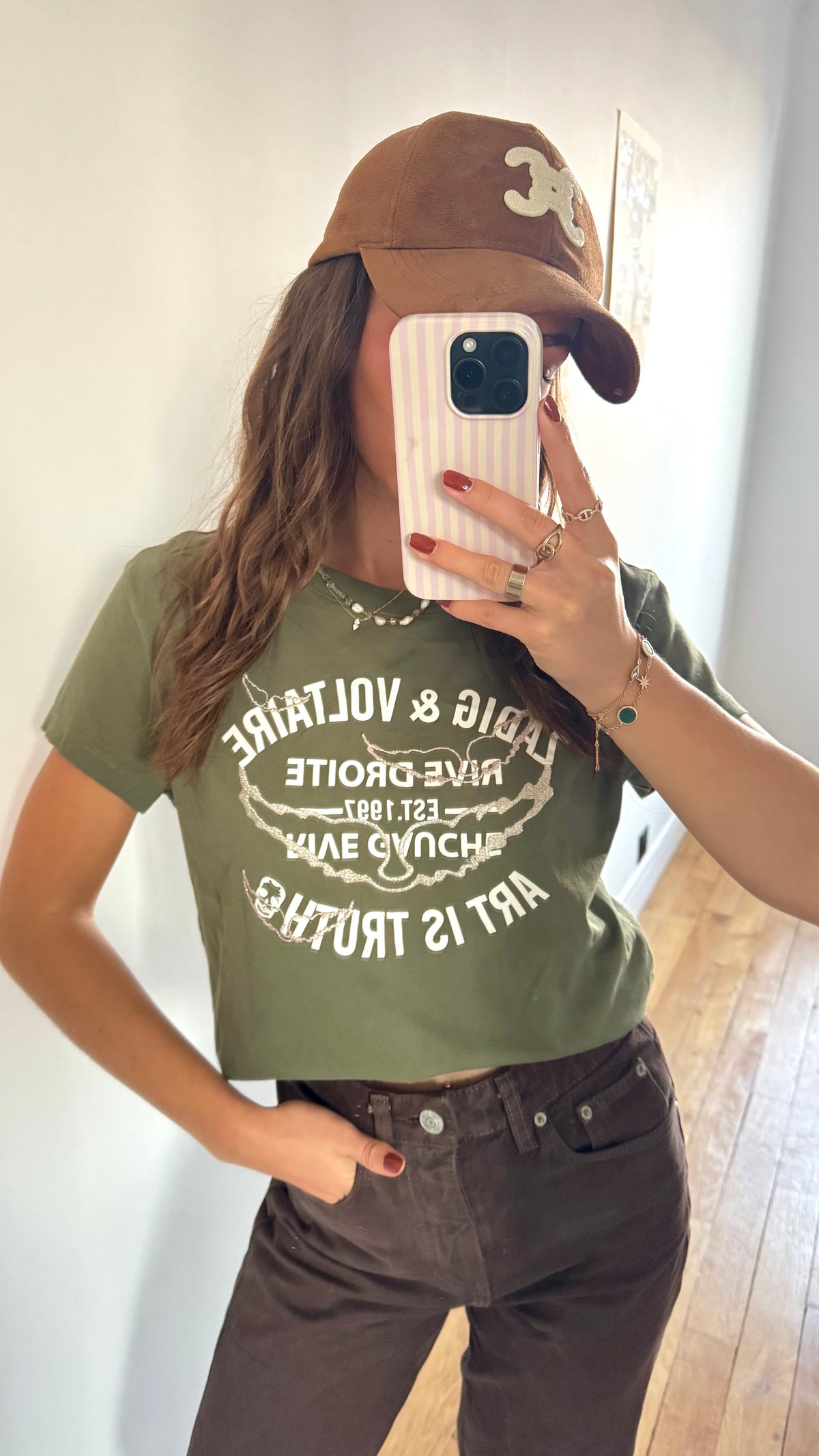 T-shirt Zadig & Voltaire kaki brillant - S