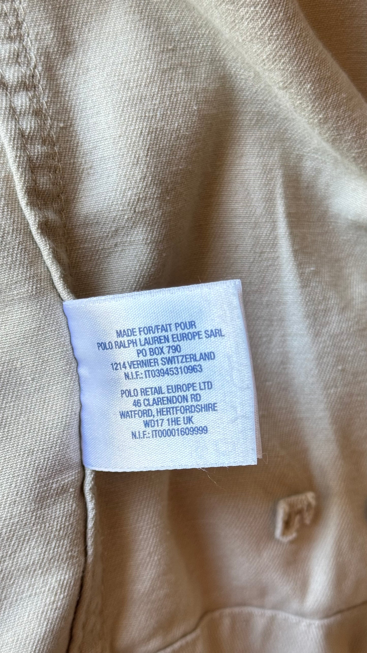 Veste en toile de coton beige Ralph Lauren - S