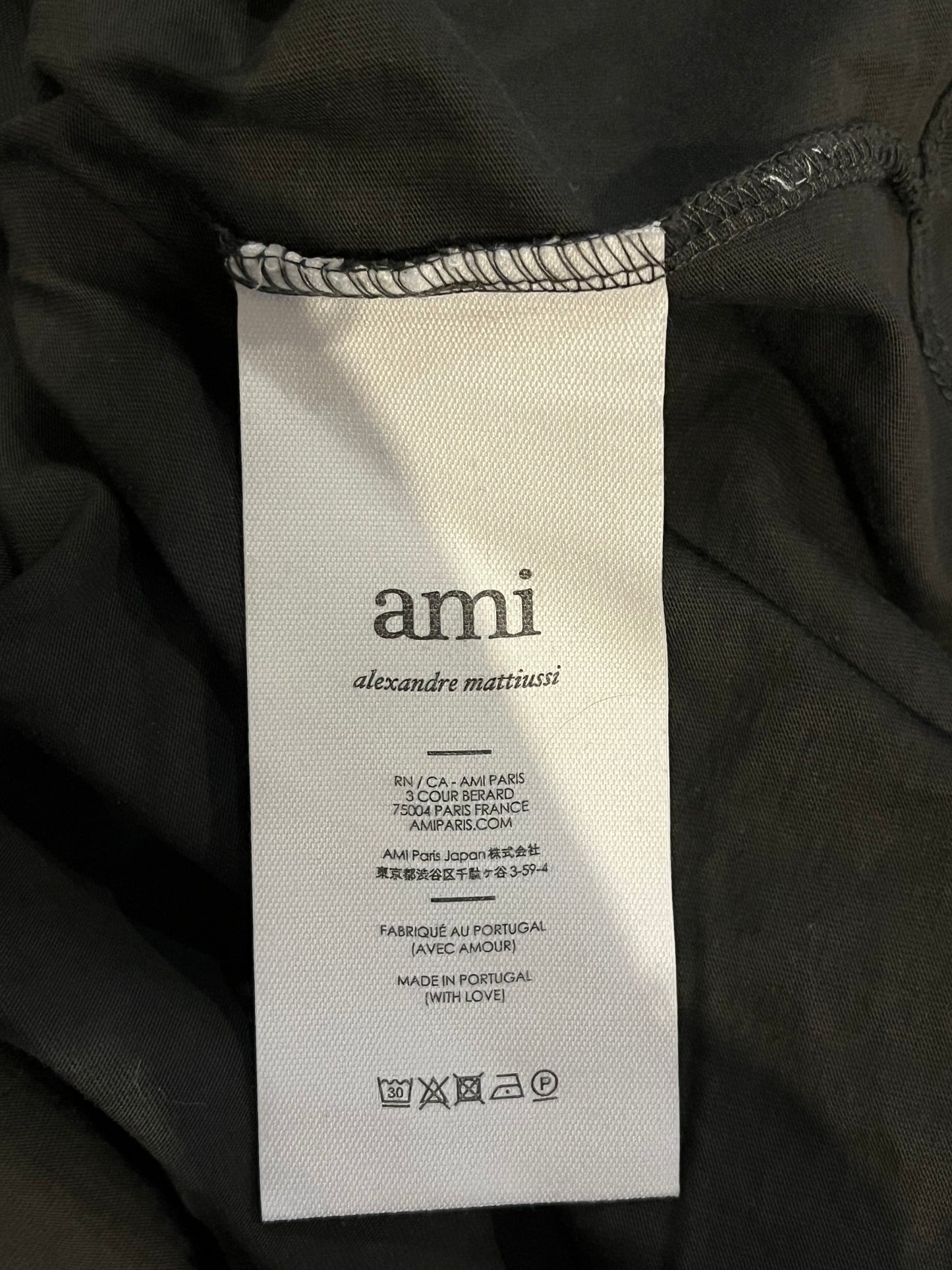 T-shirt gris noir Ami Paris - M