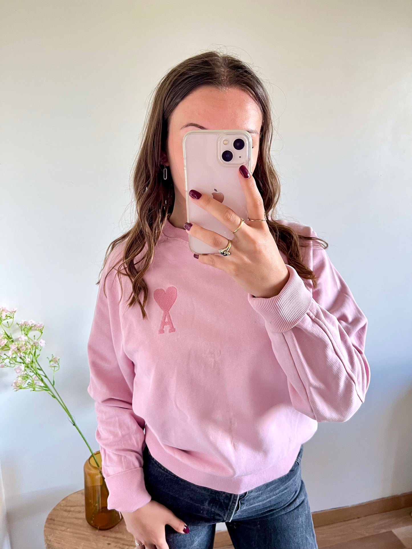 Pull rose pastel Ami Paris - S