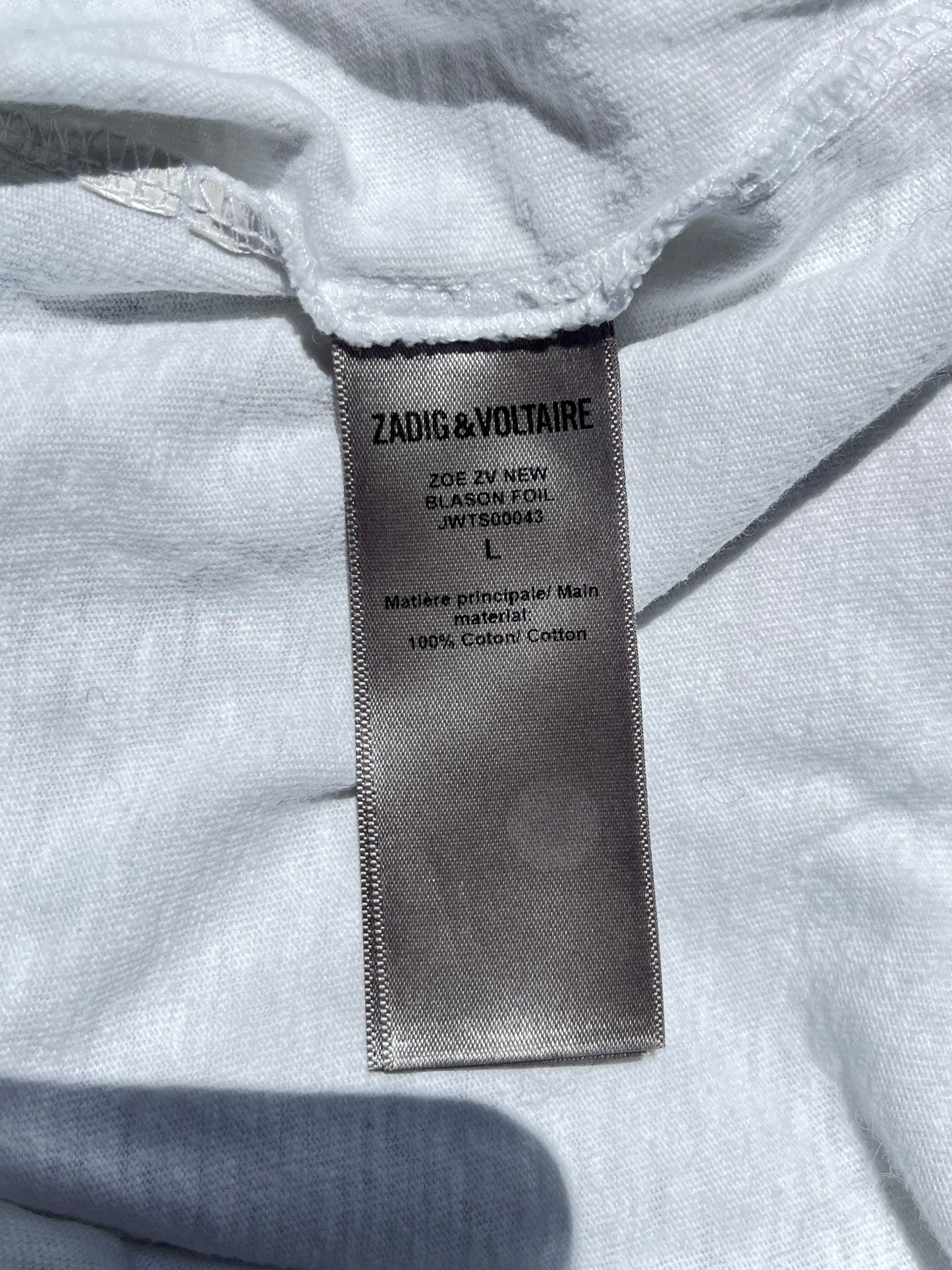 T-shirt blanc argenté Zadig & Voltaire - L