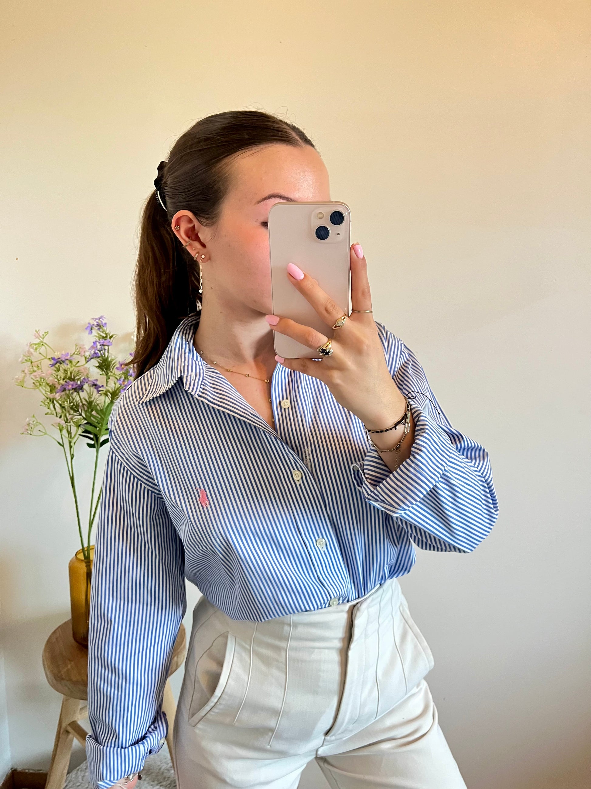 Chemise à rayures bleues Ralph Lauren - M.