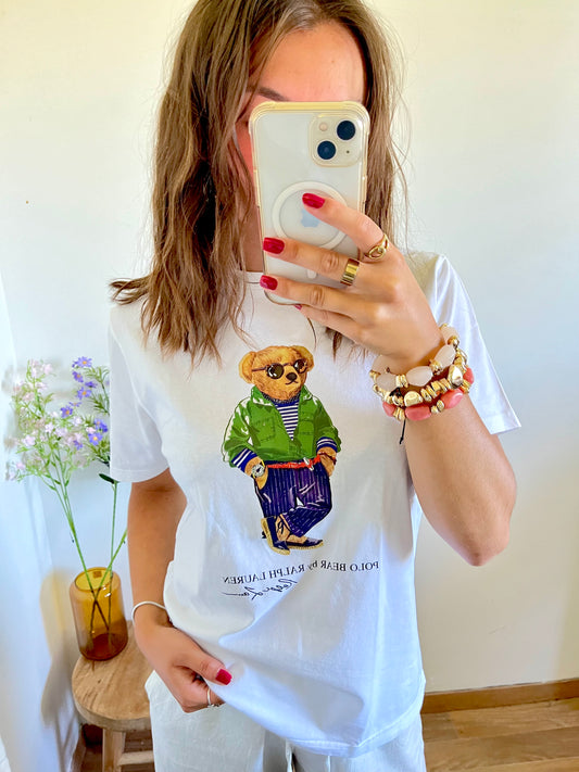 T-shirt blanc nounours Ralph Lauren - S