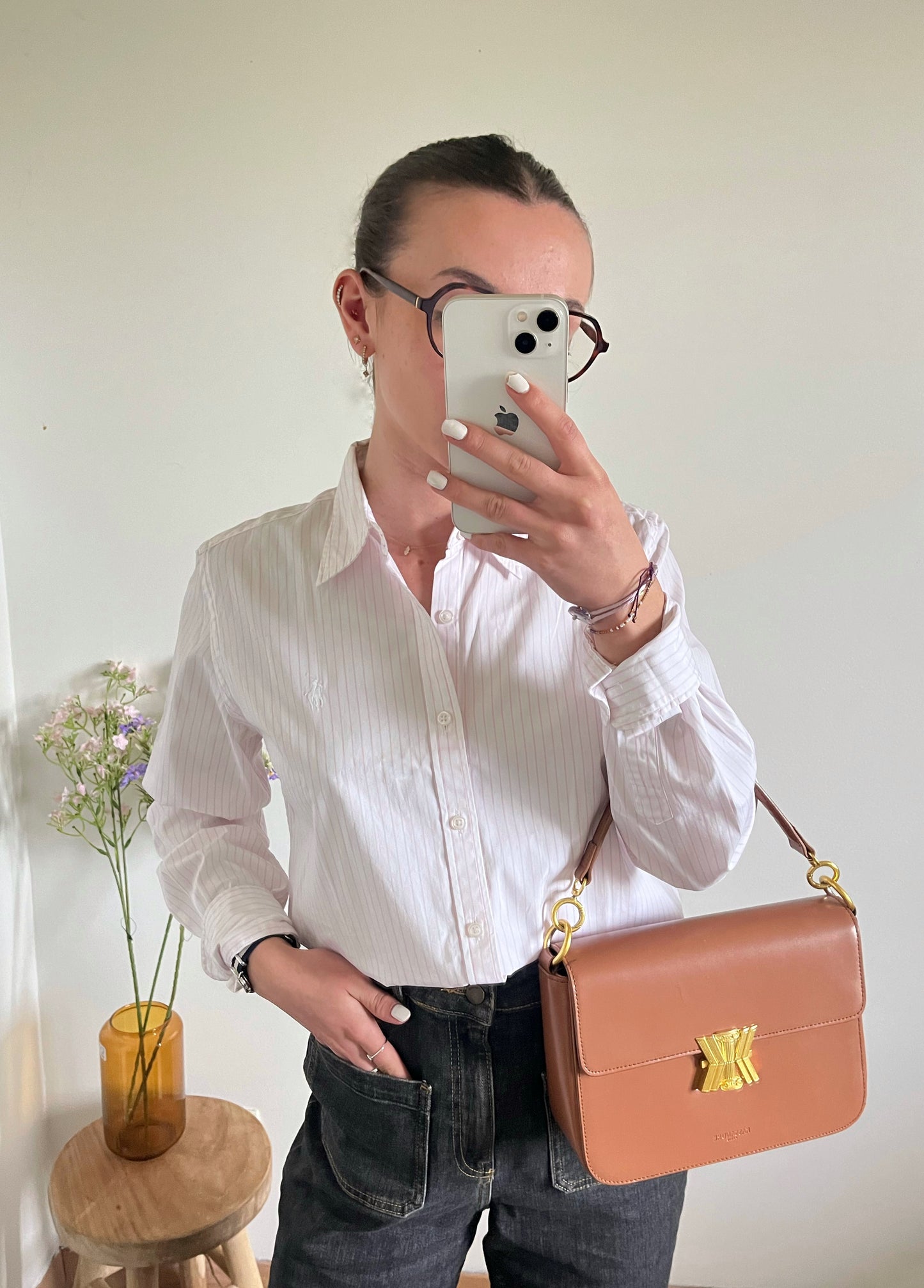 Chemise rayée rose pastel Ralph Lauren - S