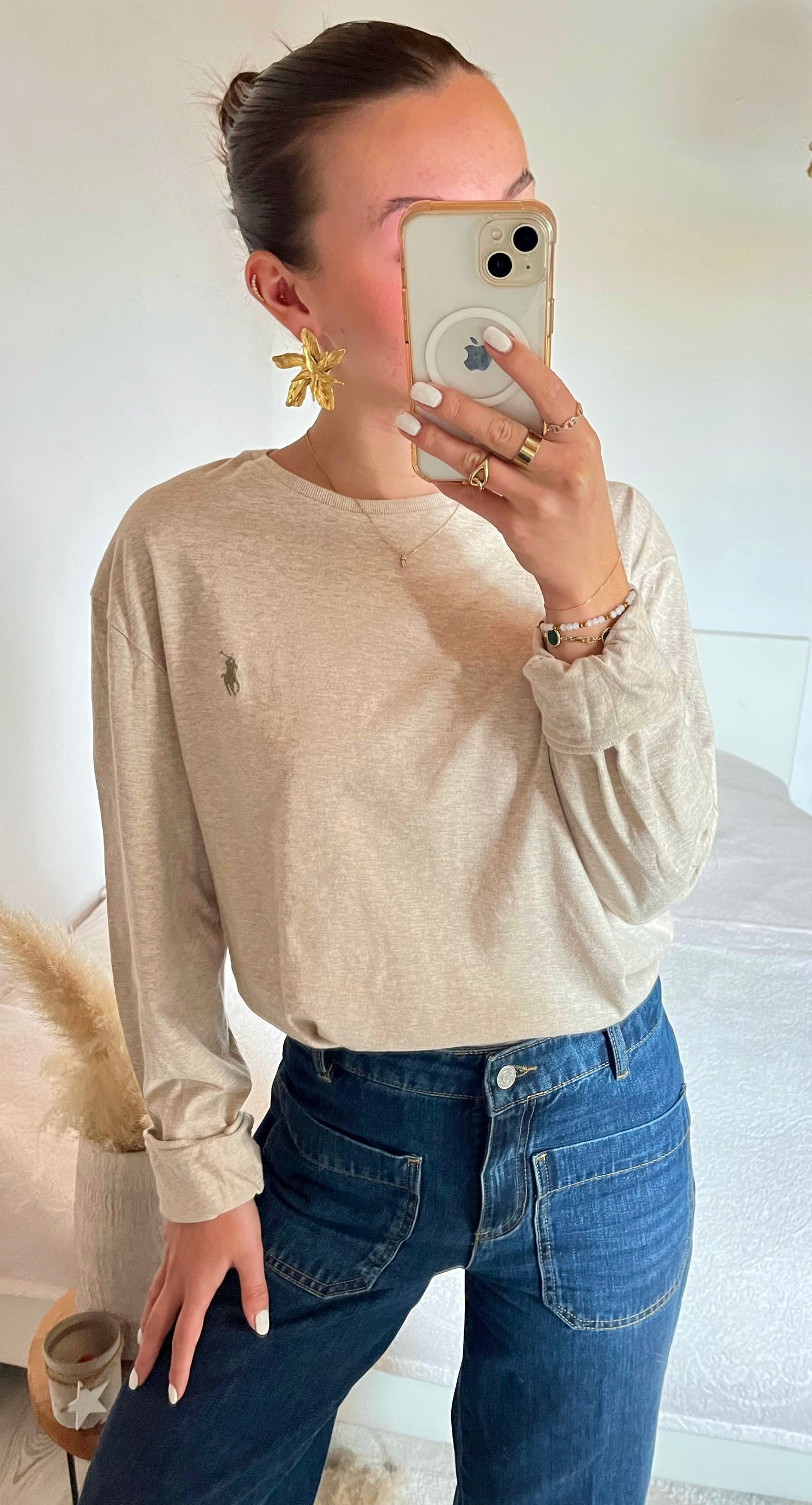 Pull fin beige Ralph Lauren - M homme / L femme