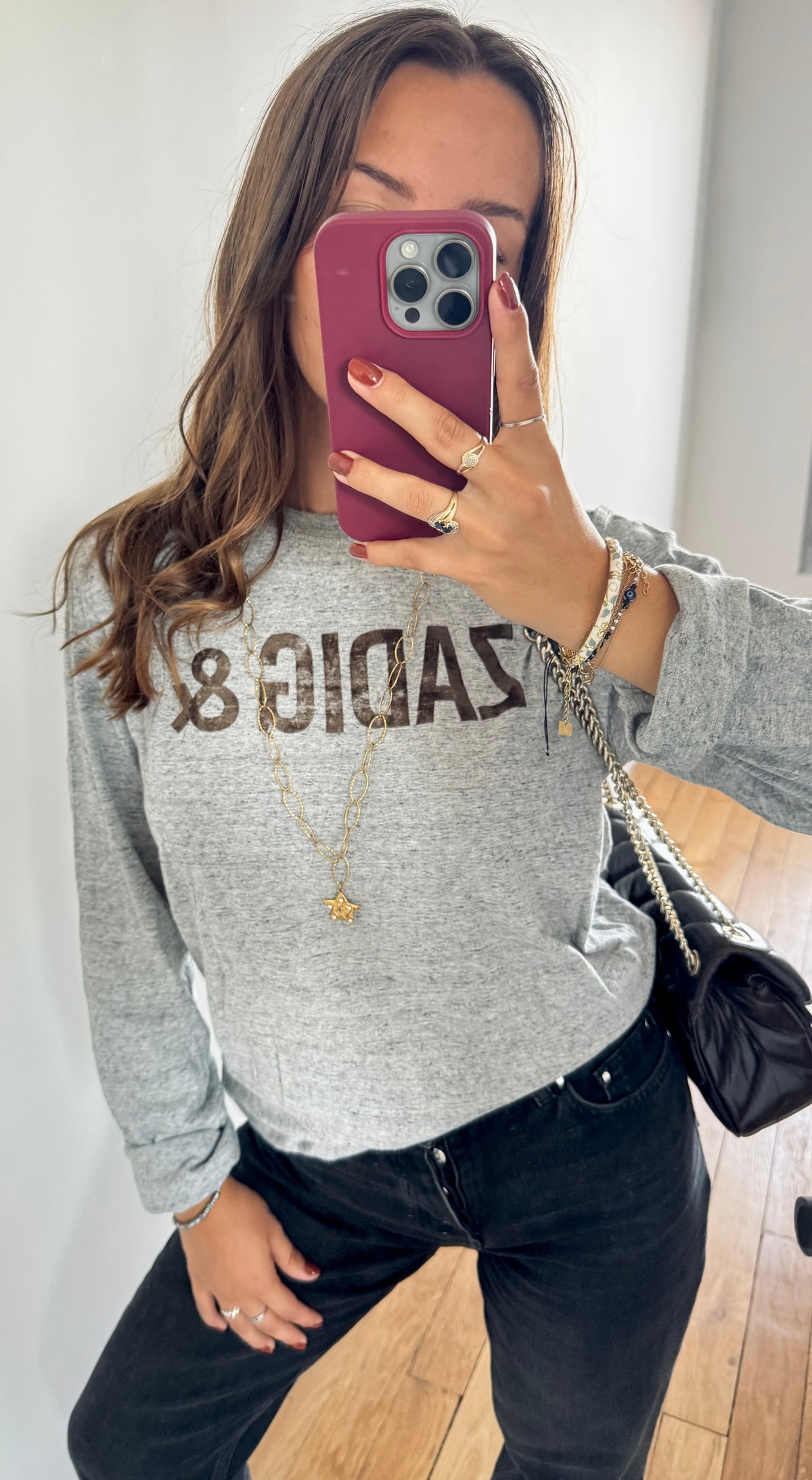 T-shirt manches longues gris Zadig & Voltaire - S
