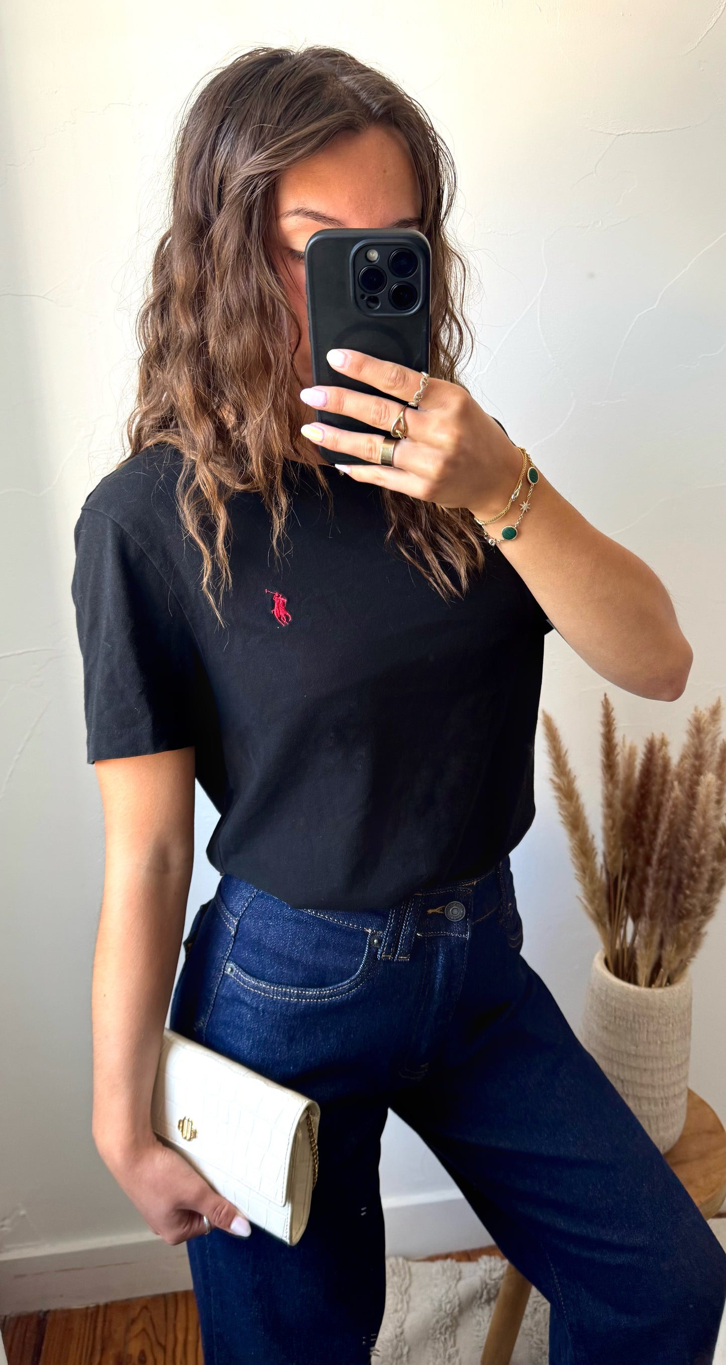 T-shirt col rond noir Ralph Lauren - M unisex