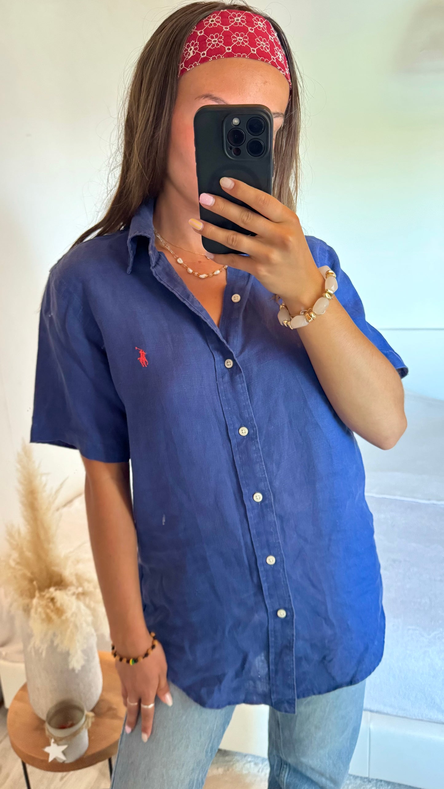 Chemise en lin marine Ralph Lauren - S homme / M-L femme