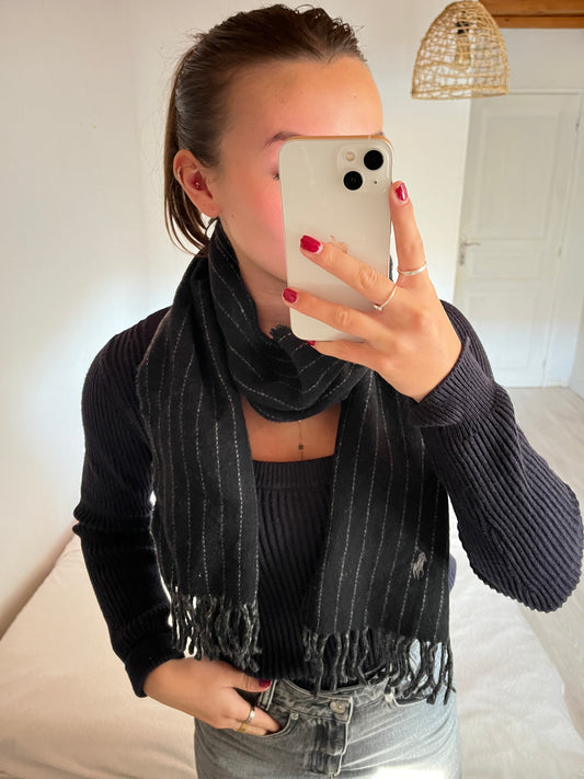 Écharpe en laine rayée Ralph Lauren