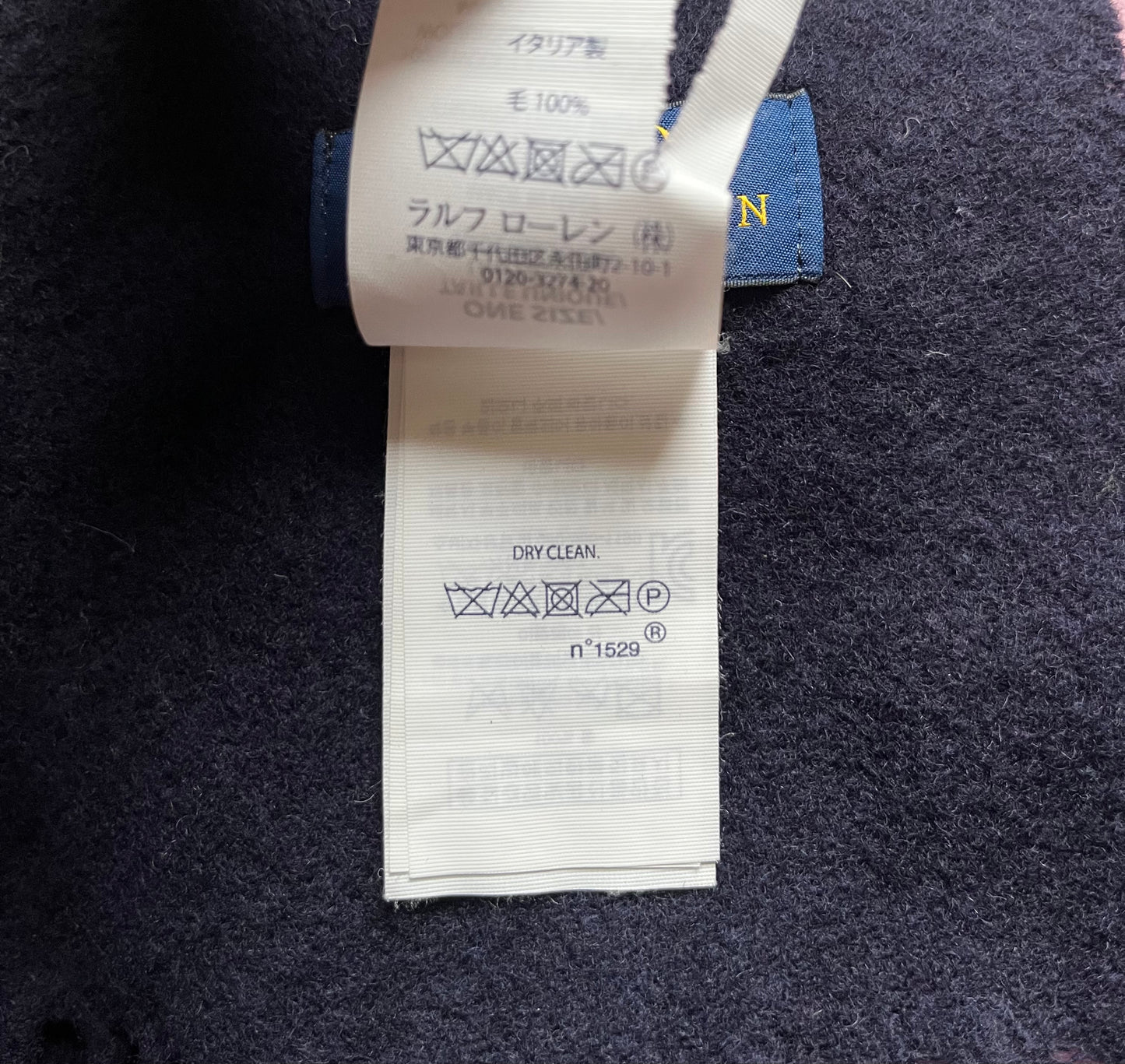 Écharpe laine marine et bordeaux Ralph Lauren