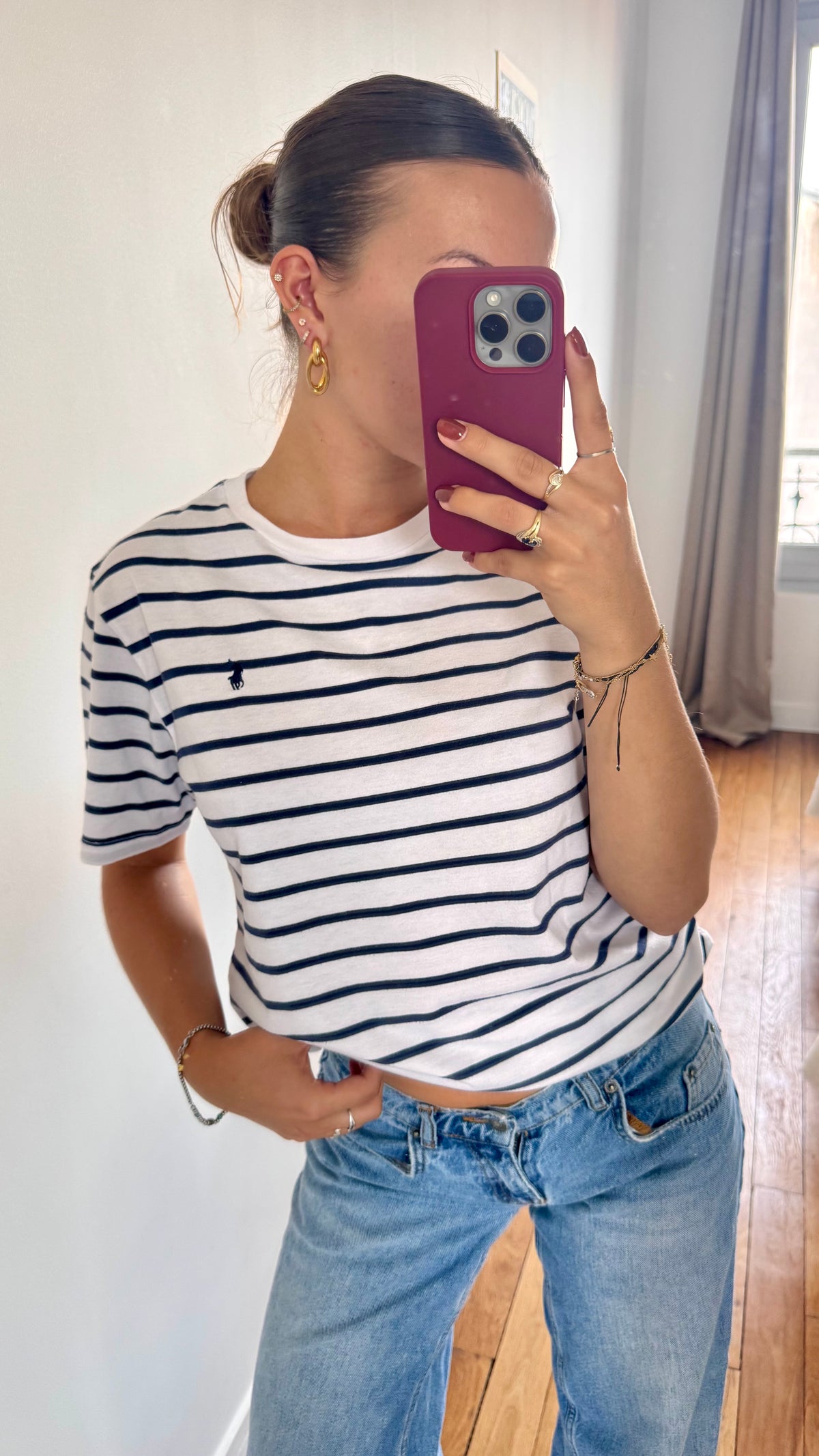T-shirt à rayures Ralph Lauren - M