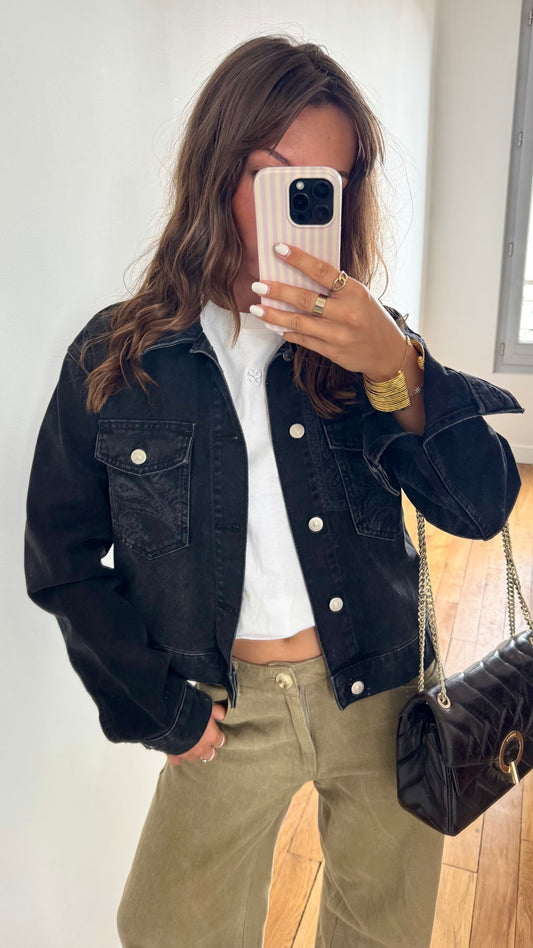 Veste en jean noire The Kooples - M