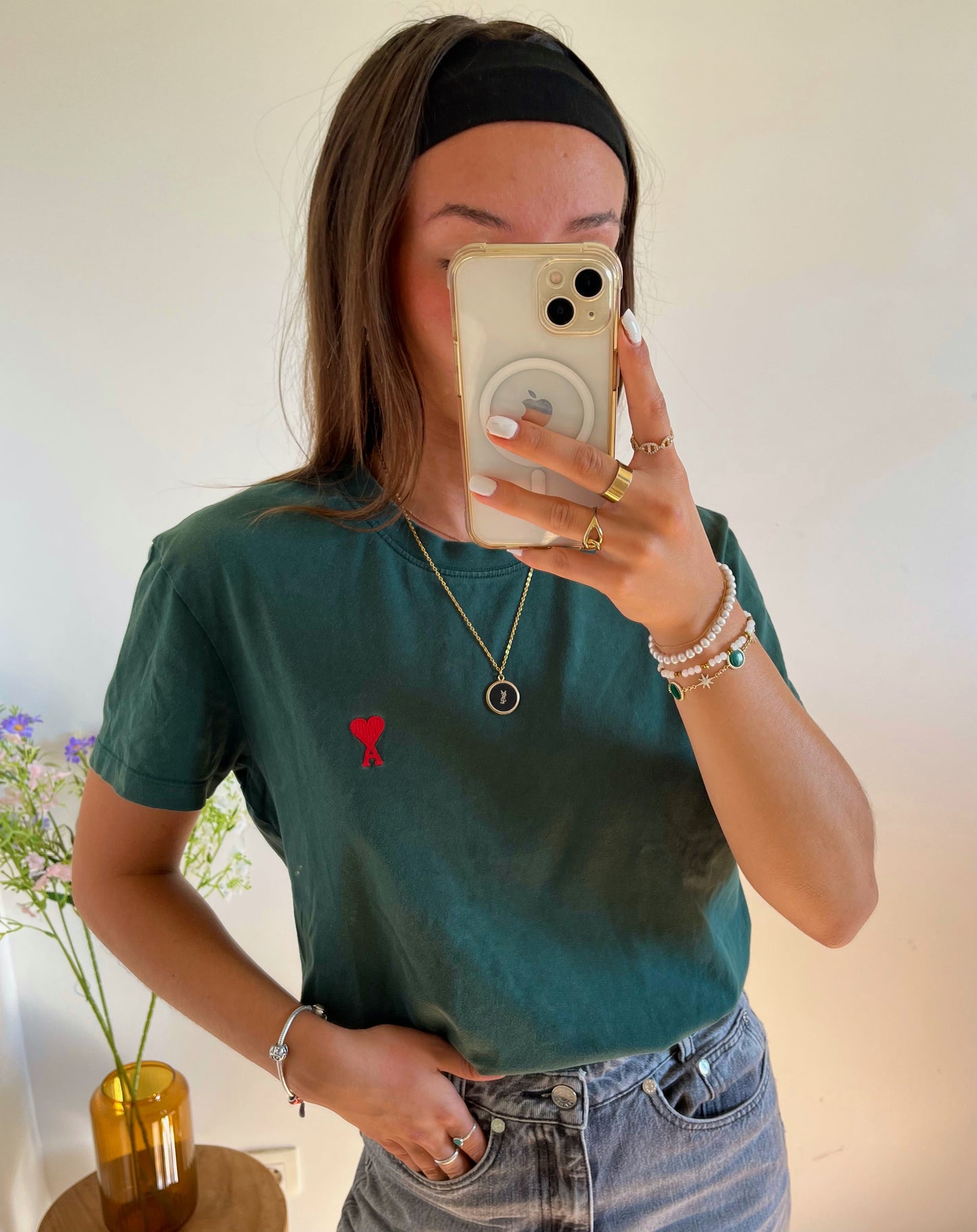 T-shirt vert sapin Ami Paris - S