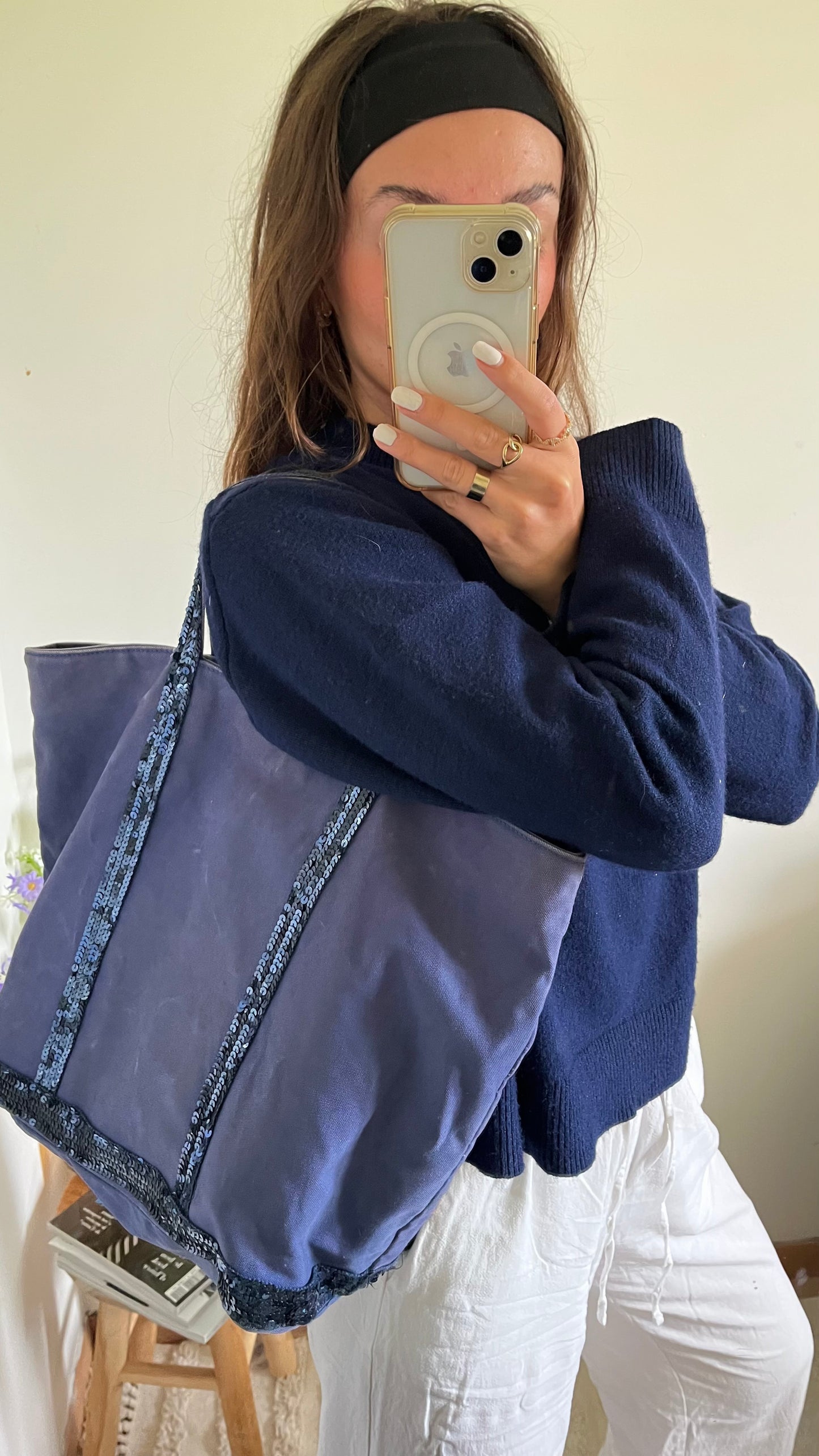 Sac cabas bleu marine Vanessa Bruno
