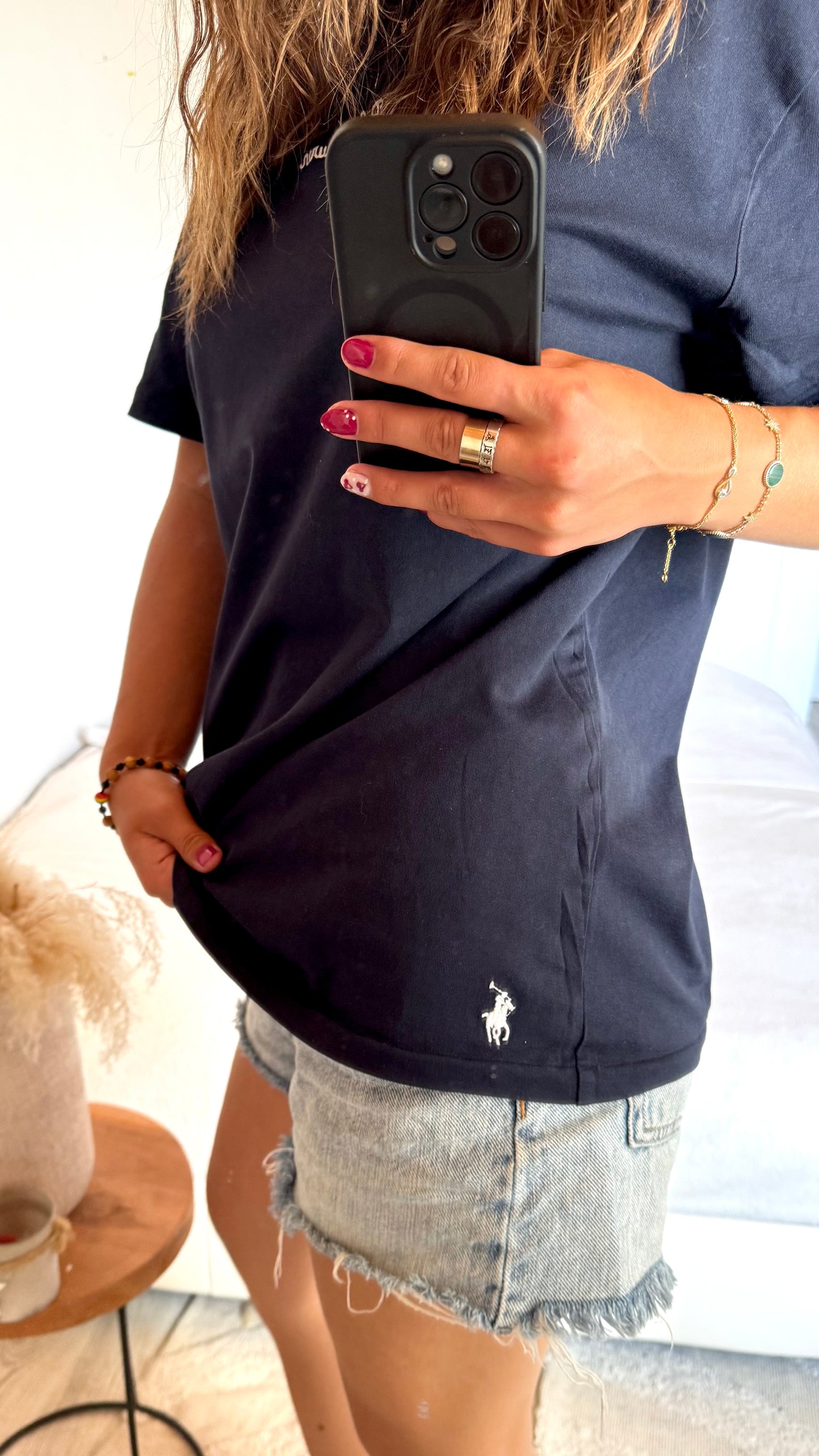 T-shirt polo brodé marine Ralph Lauren - S homme / M femme