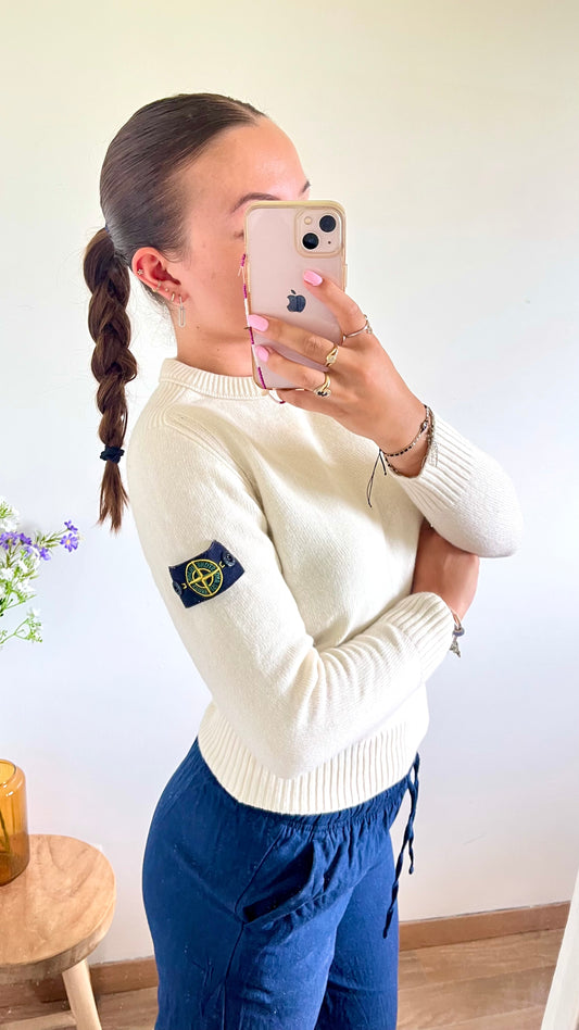 Pull blanc Stone Island - XS