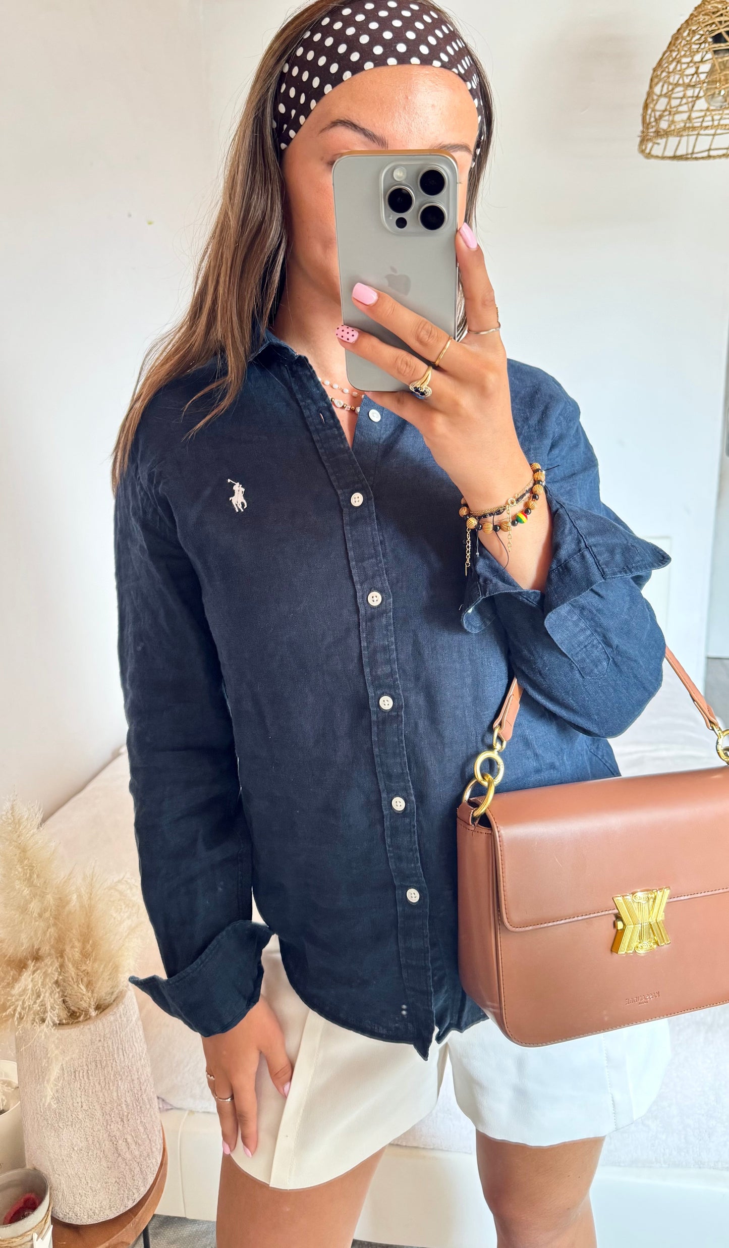 Chemise en lin marine Ralph Lauren - S