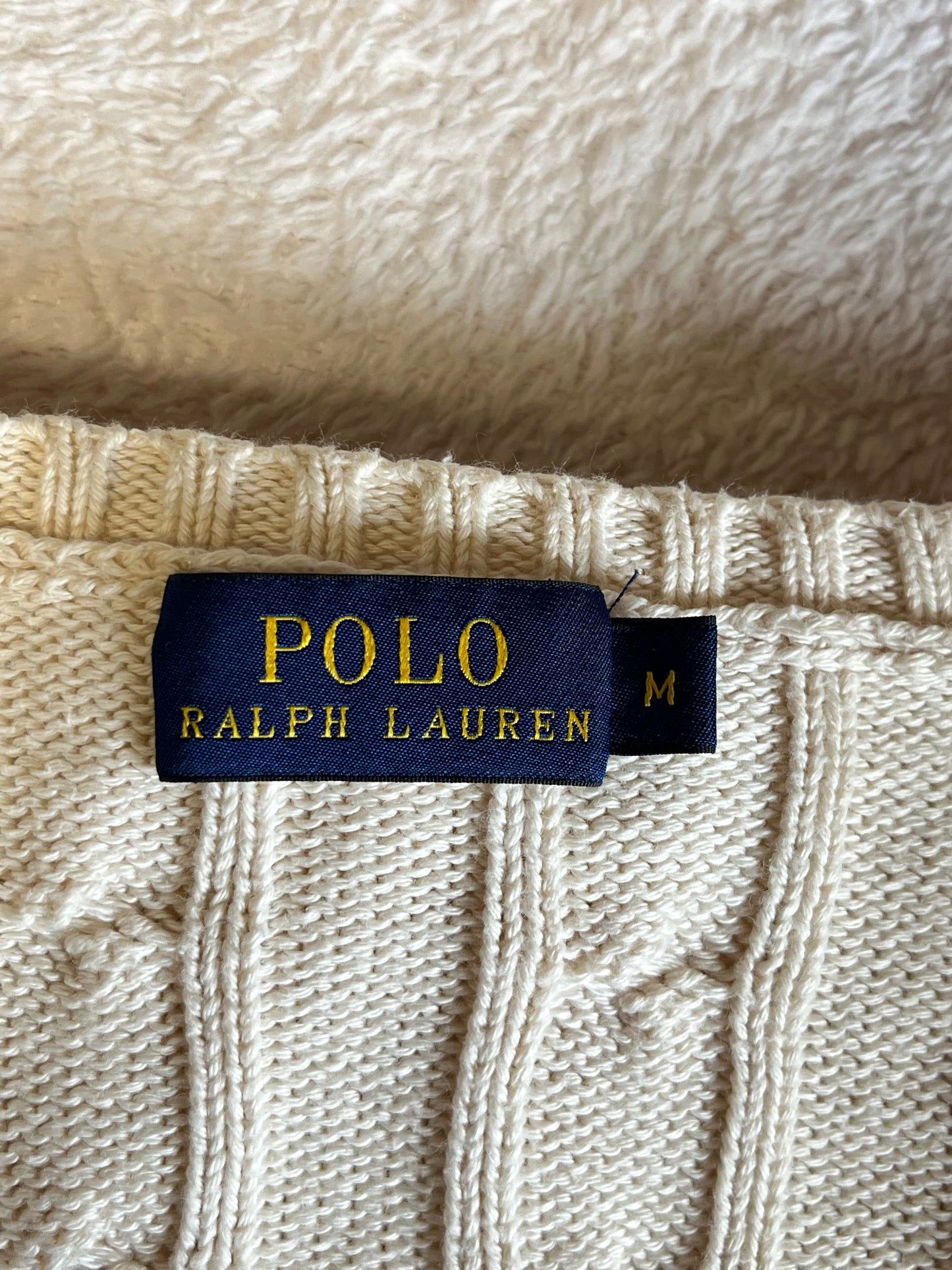 Pull torsadé crème Ralph Lauren - M